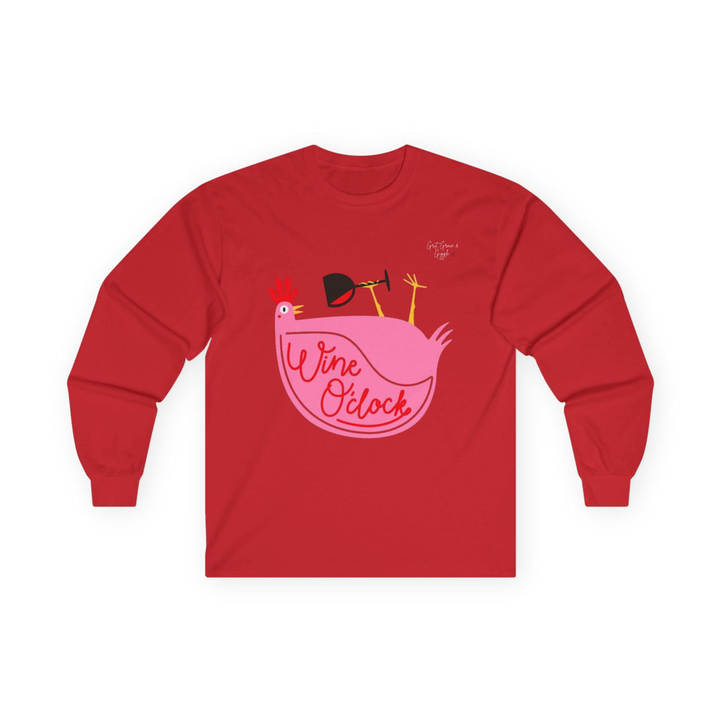 Wine O'Clock Long Sleeve Tee for Wine Enthusiasts
