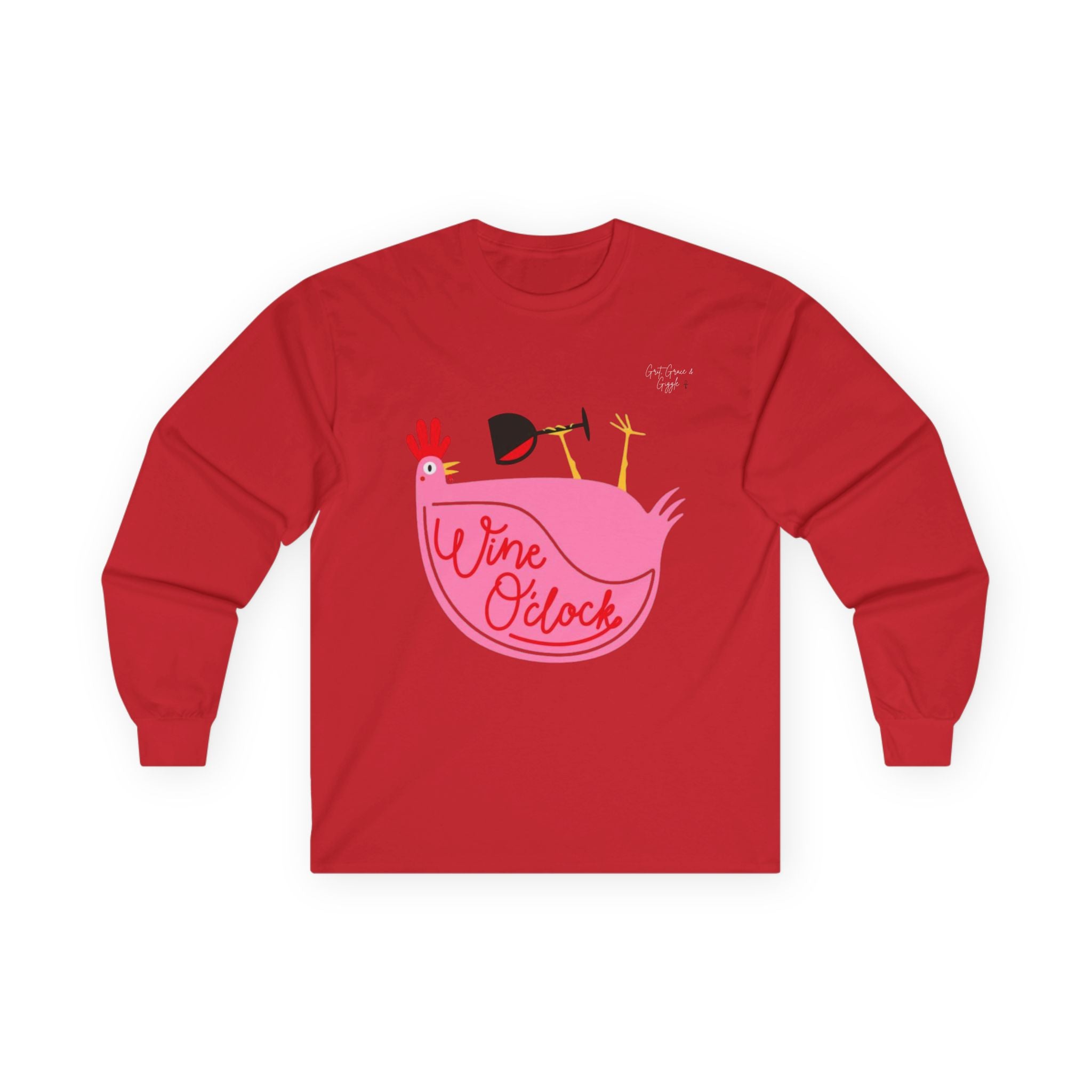 Wine O'Clock Long Sleeve Tee for Wine Enthusiasts