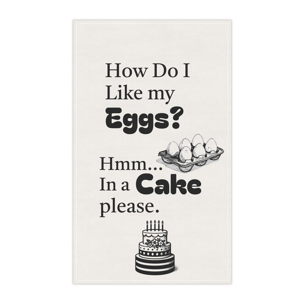 Charming Kitchen Tea Towels with Fun Egg Cake Humor, Farmhouse Decor, Gift for Bakers, Housewarming, Cooking Enthusiasts, Kitchen Essentials