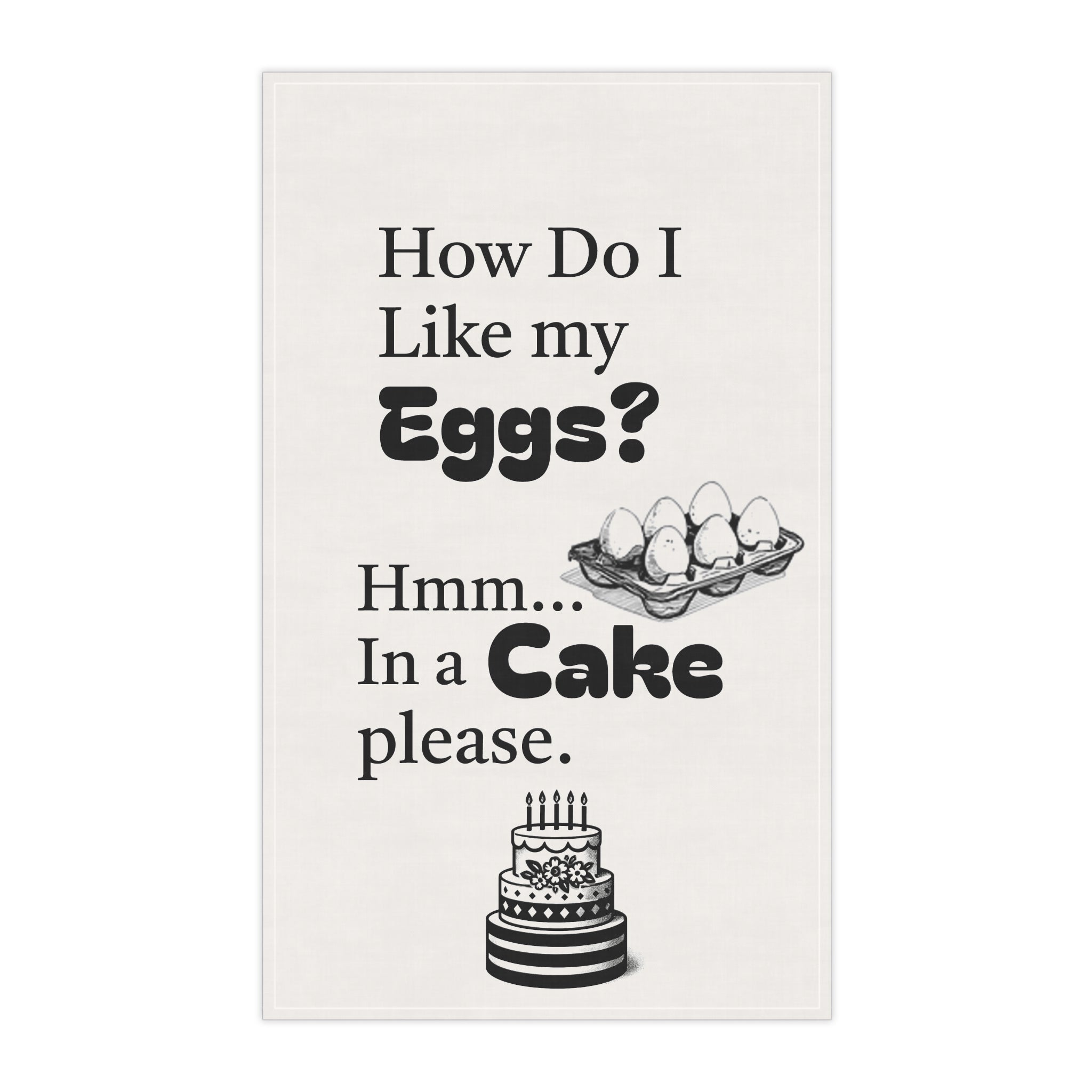 Charming Kitchen Tea Towels with Fun Egg Cake Humor, Farmhouse Decor, Gift for Bakers, Housewarming, Cooking Enthusiasts, Kitchen Essentials