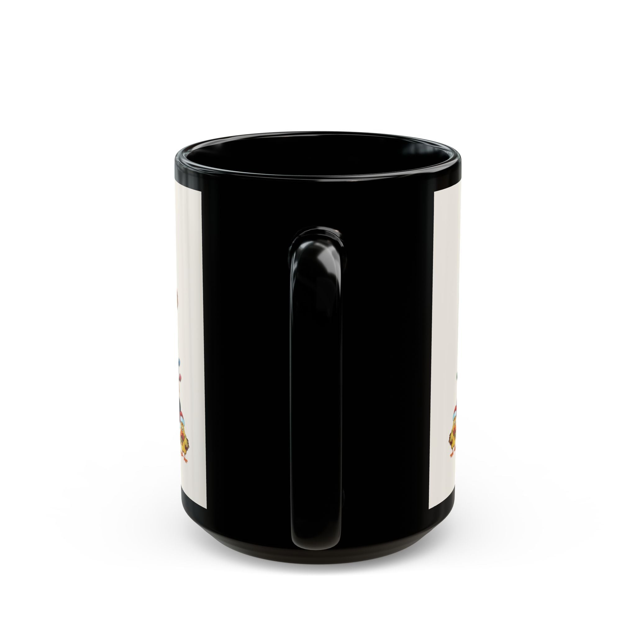 Christmas Cow Mug - Cute Holiday Tree & Santa Hat Accent Rim & Handle Coffee Cup (11oz/15oz)