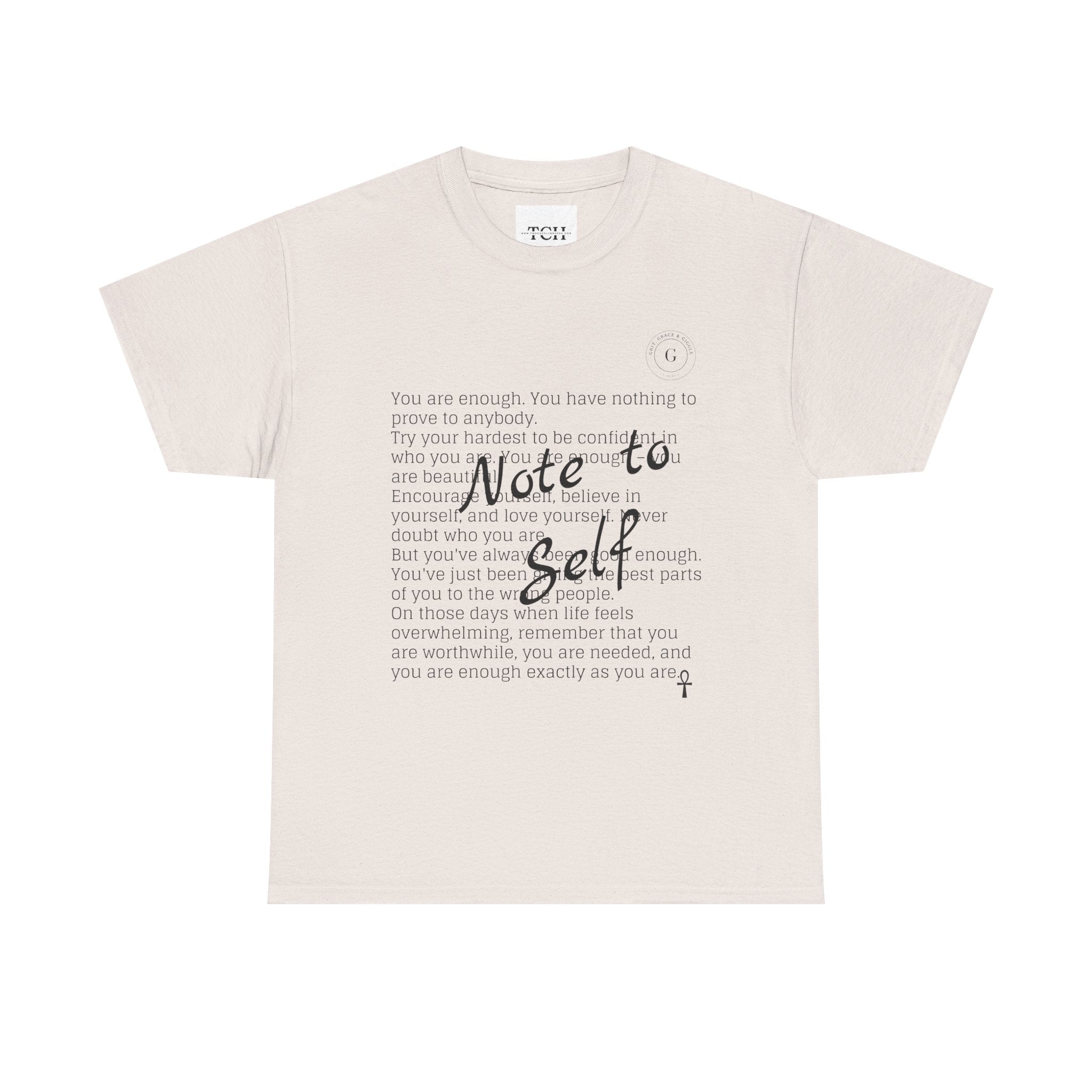 Reflective Note to Self Ladies Tee - Motivational Self-Care Shirt