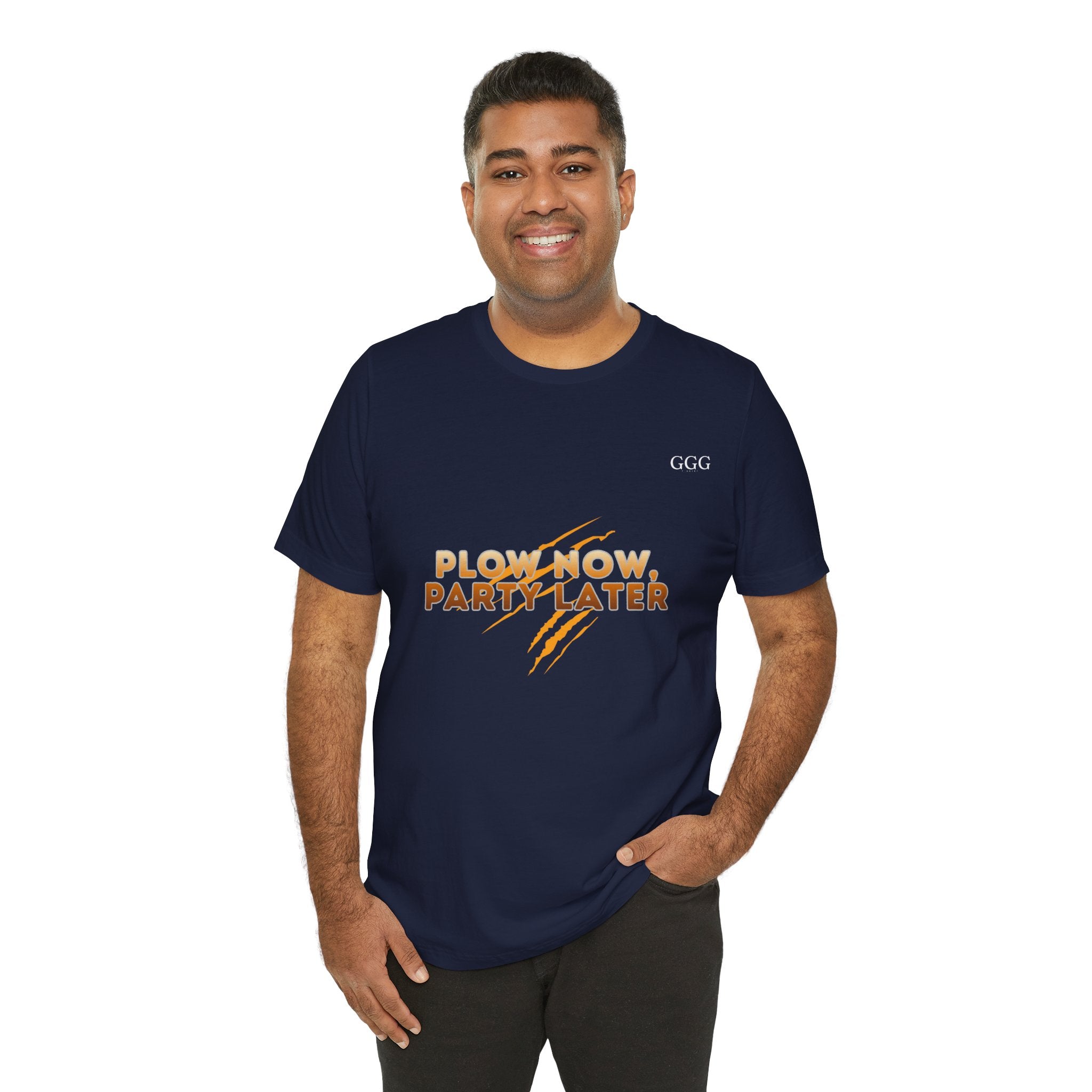 Plow Now Party Later Tee — Rustic Farm-to-Festival Graphic T-Shirt