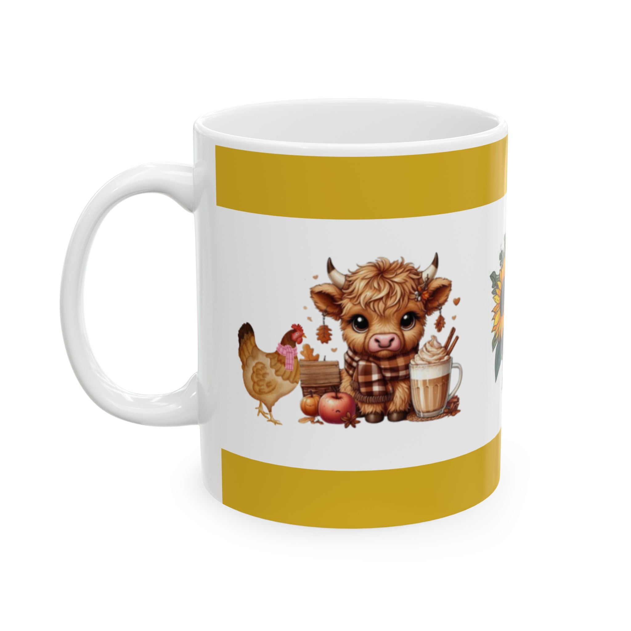 Sunflower & Friends Ceramic Mug, Coffee Mug Gift, Rustic Farmhouse Mug, Sunflower Lover Mug