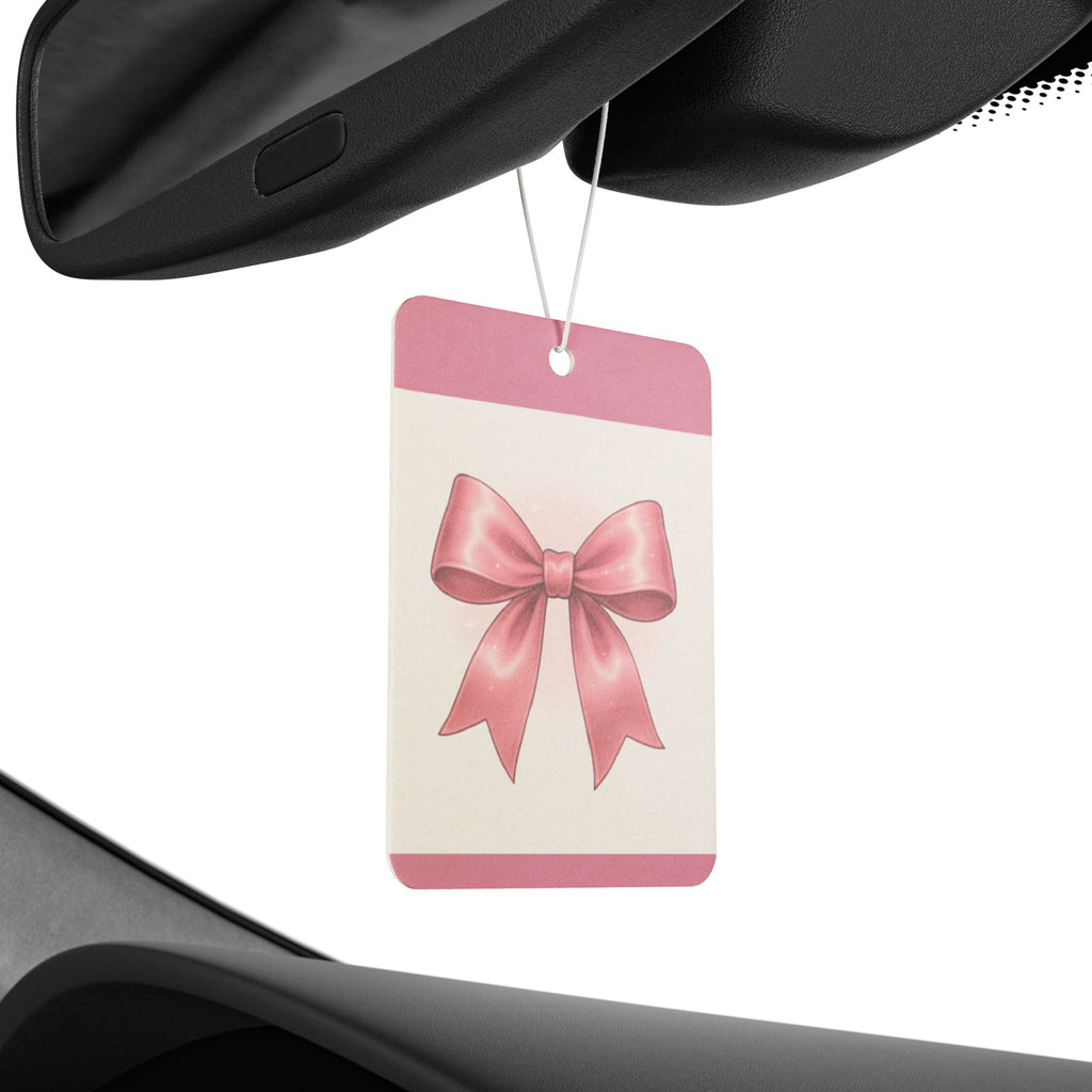 Pink Ribbon Car Air Freshener — Cute Decorative Scented Ornament