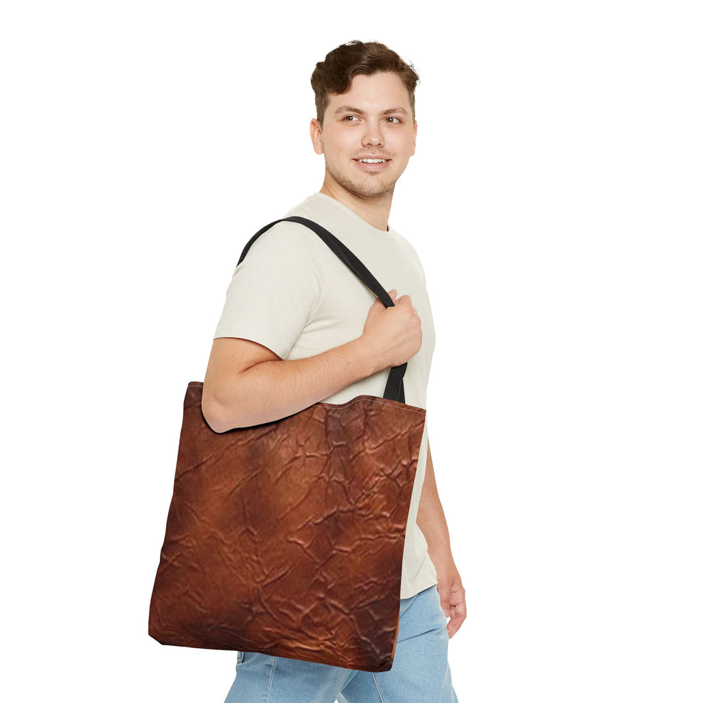 Canvas Tote Bag - Bison Leather Print Eco-Friendly Carryall for Everyday Use