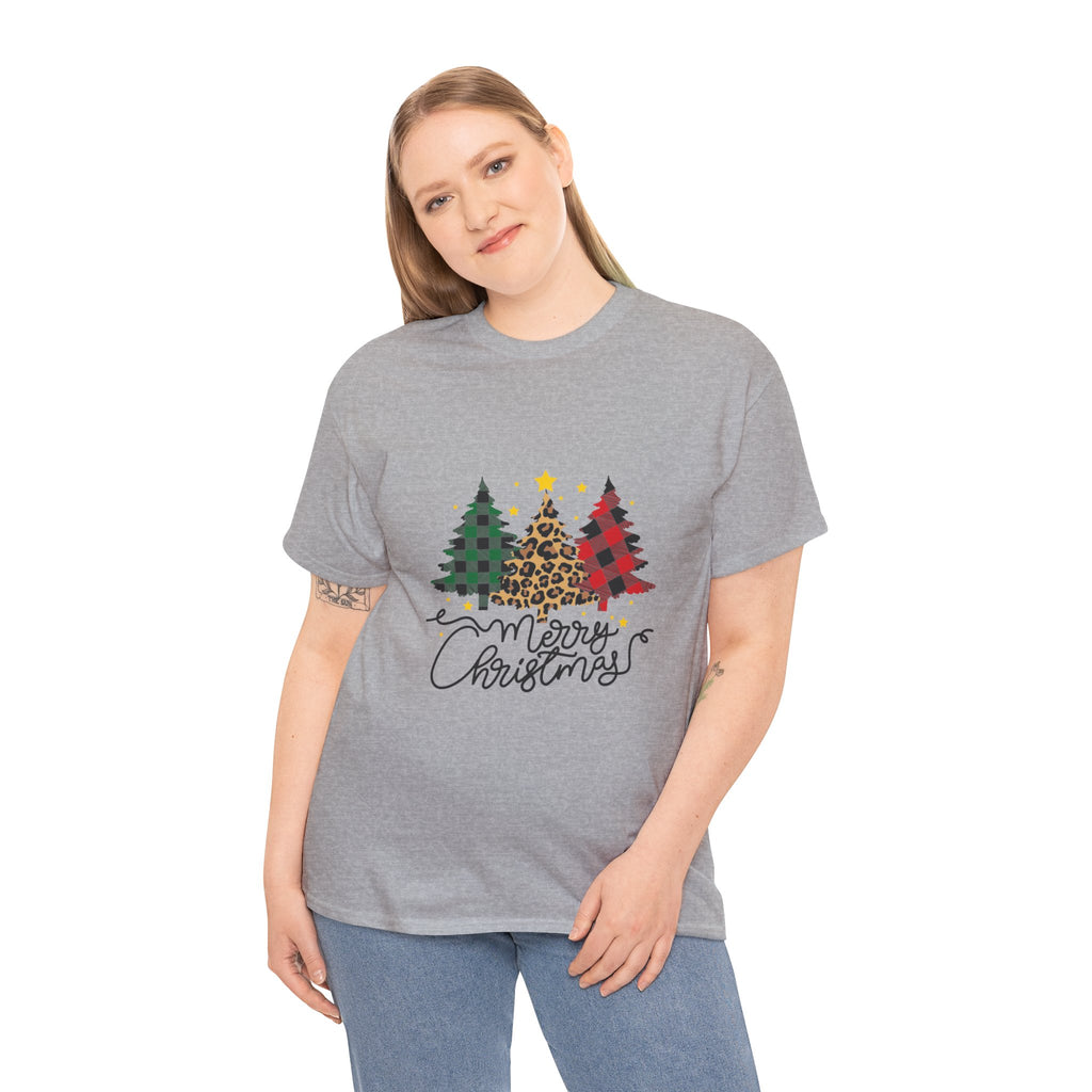 Merry Christmas Unisex Heavy Cotton Tee, Holiday T-Shirt, Festive Apparel, Christmas Gift, Winter Wear, Casual Top