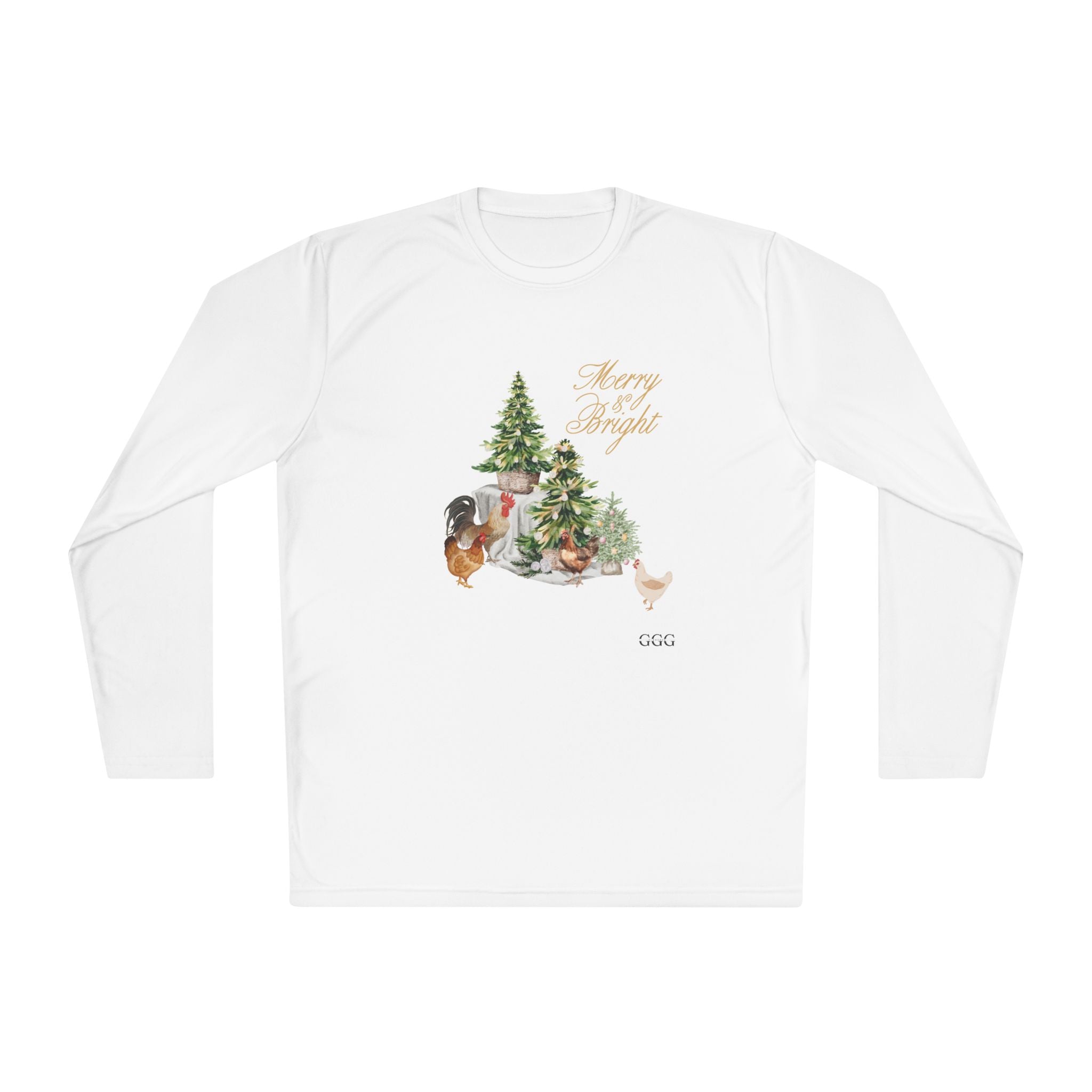 Ladies Merry and Bright Long Sleeve Tee - Chicken Lovers