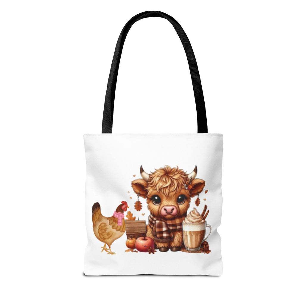 Friends- Cute Cow & Chicken Tote Bag for Farm Lovers, Harvest Market Bag