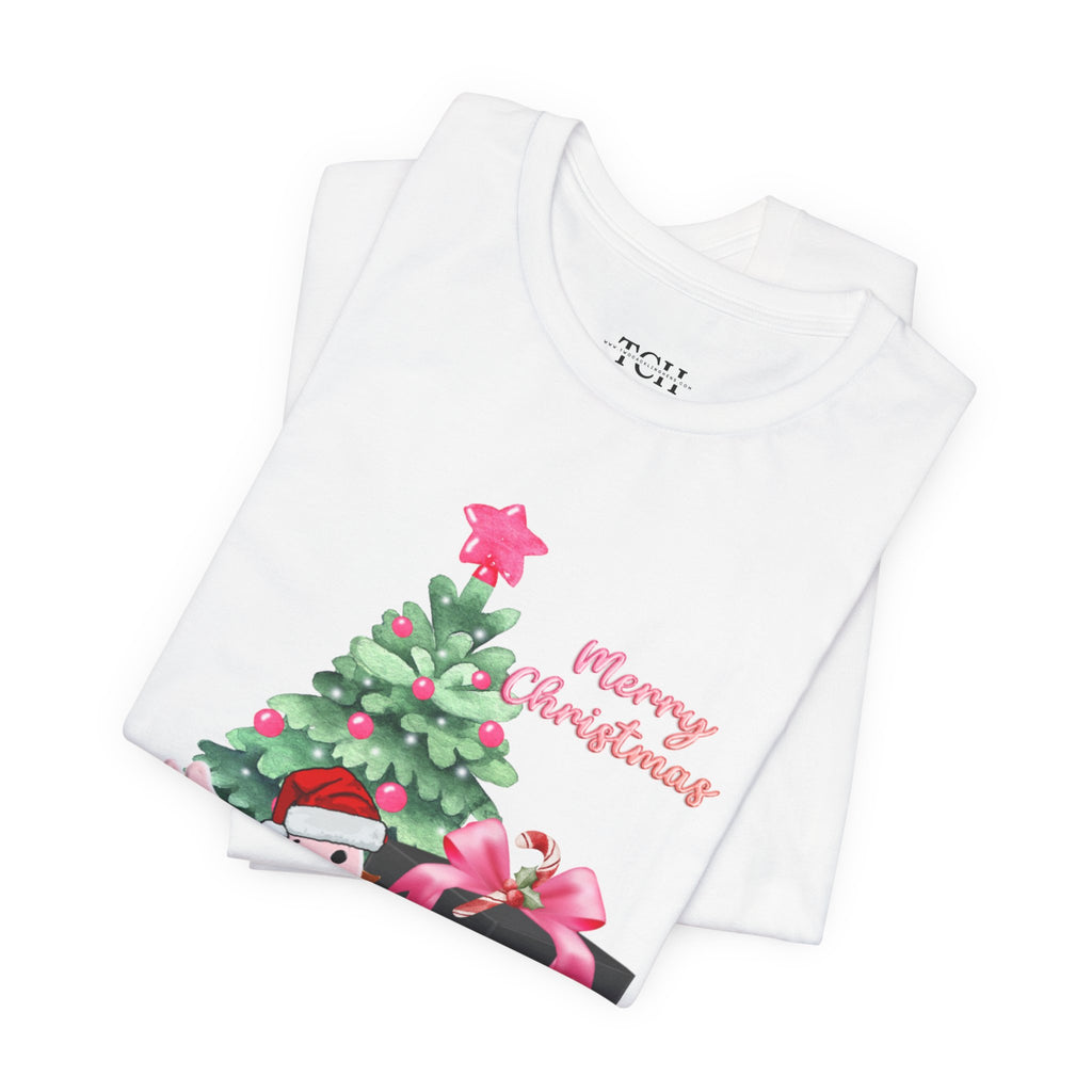 Pink Christmas Chick Tee, Merry Christmas Shirt