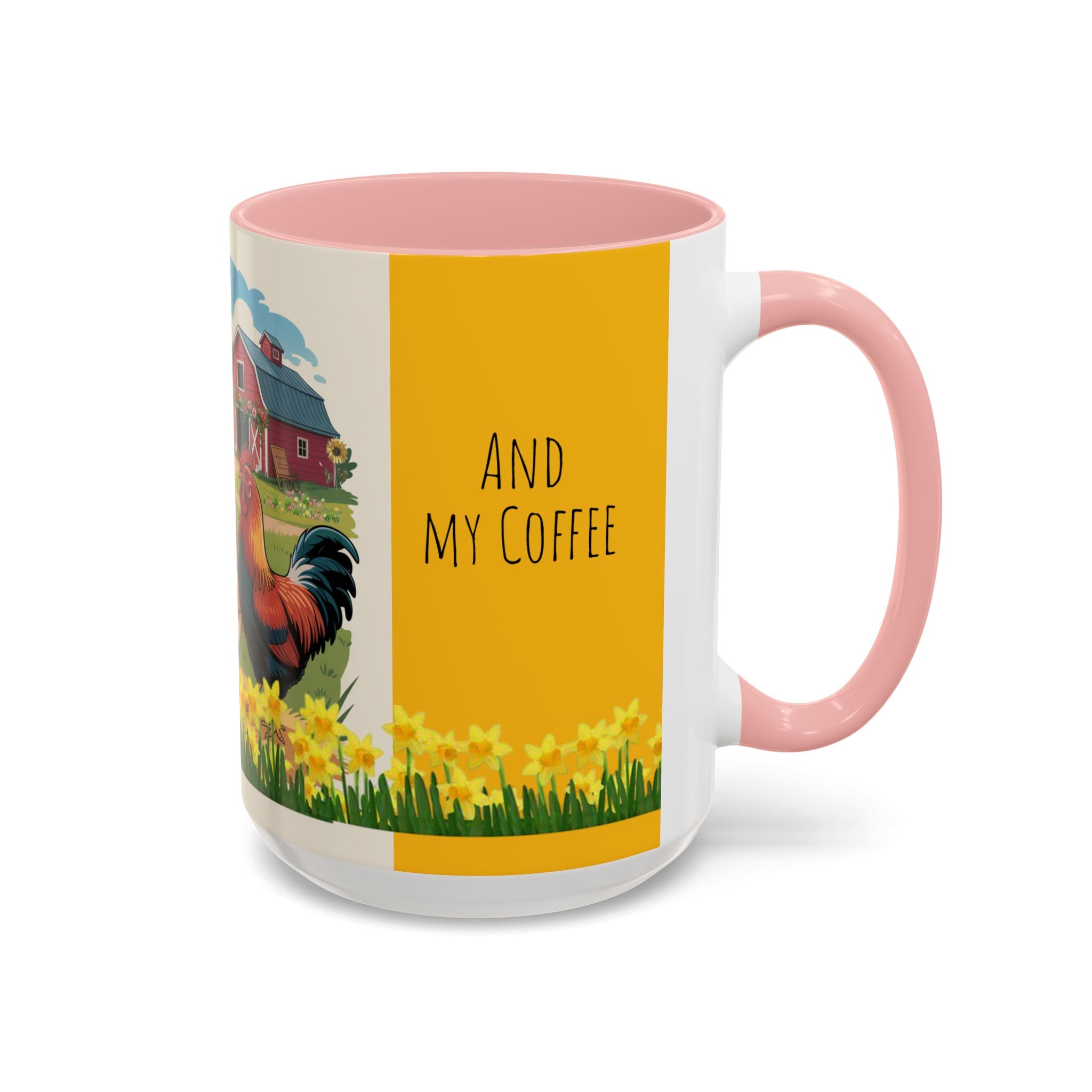 Farmhouse Chic Accent Coffee Mug - "And My Coffee" Design