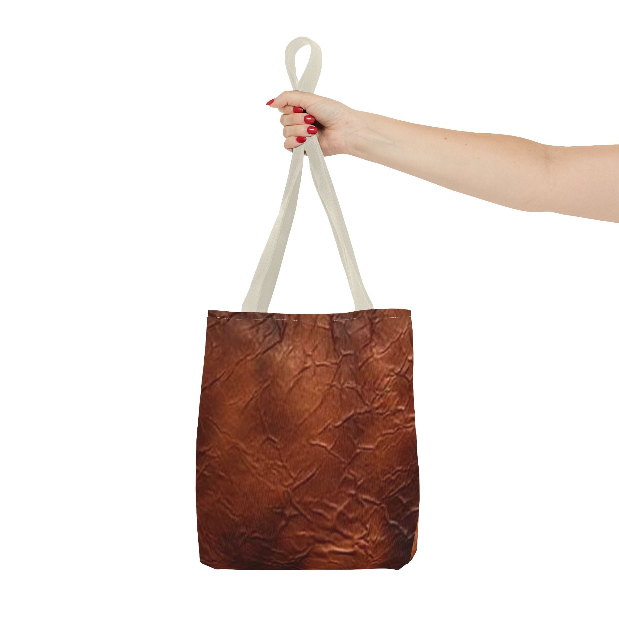Canvas Tote Bag - Bison Leather Print Eco-Friendly Carryall for Everyday Use