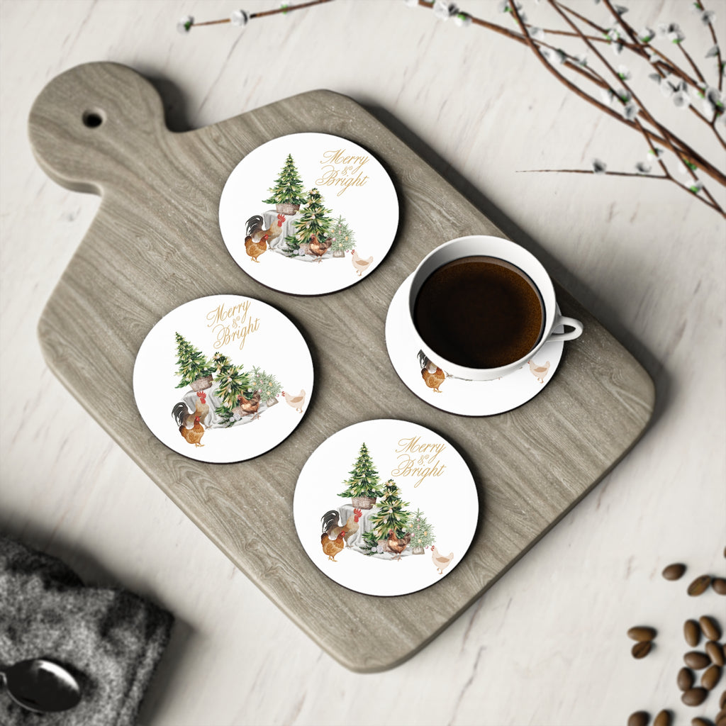 Cozy Holiday Coasters - Merry and Bright Farmhouse Design