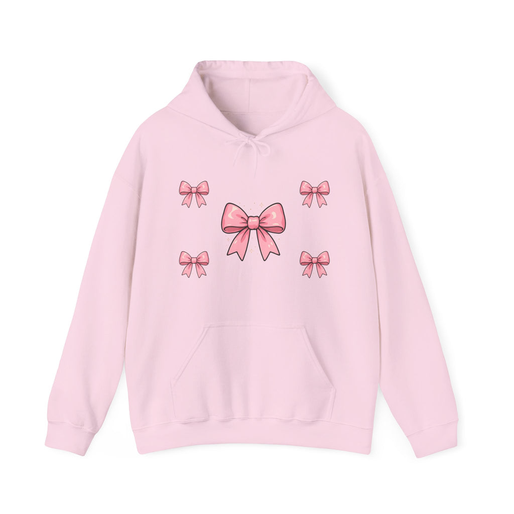 Pink Ribbon Bow Hoodie — Cute Pastel Bow Graphic Sweatshirt