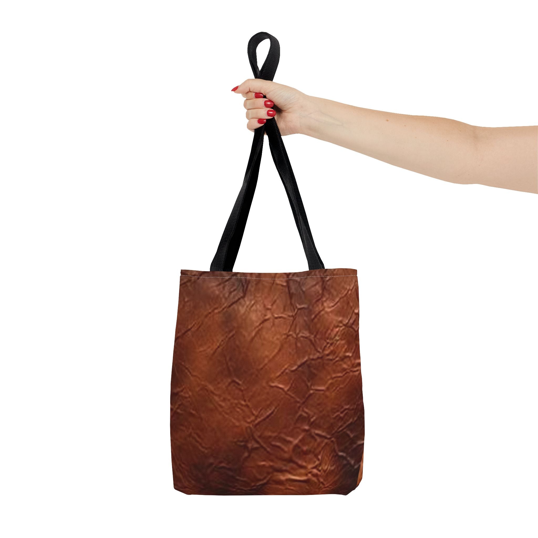 Canvas Tote Bag - Bison Leather Print Eco-Friendly Carryall for Everyday Use