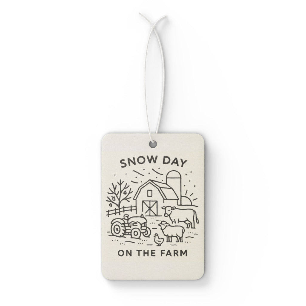Snow Day on the Farm Car Air Freshener — Rustic Winter Farmhouse Scented Ornament