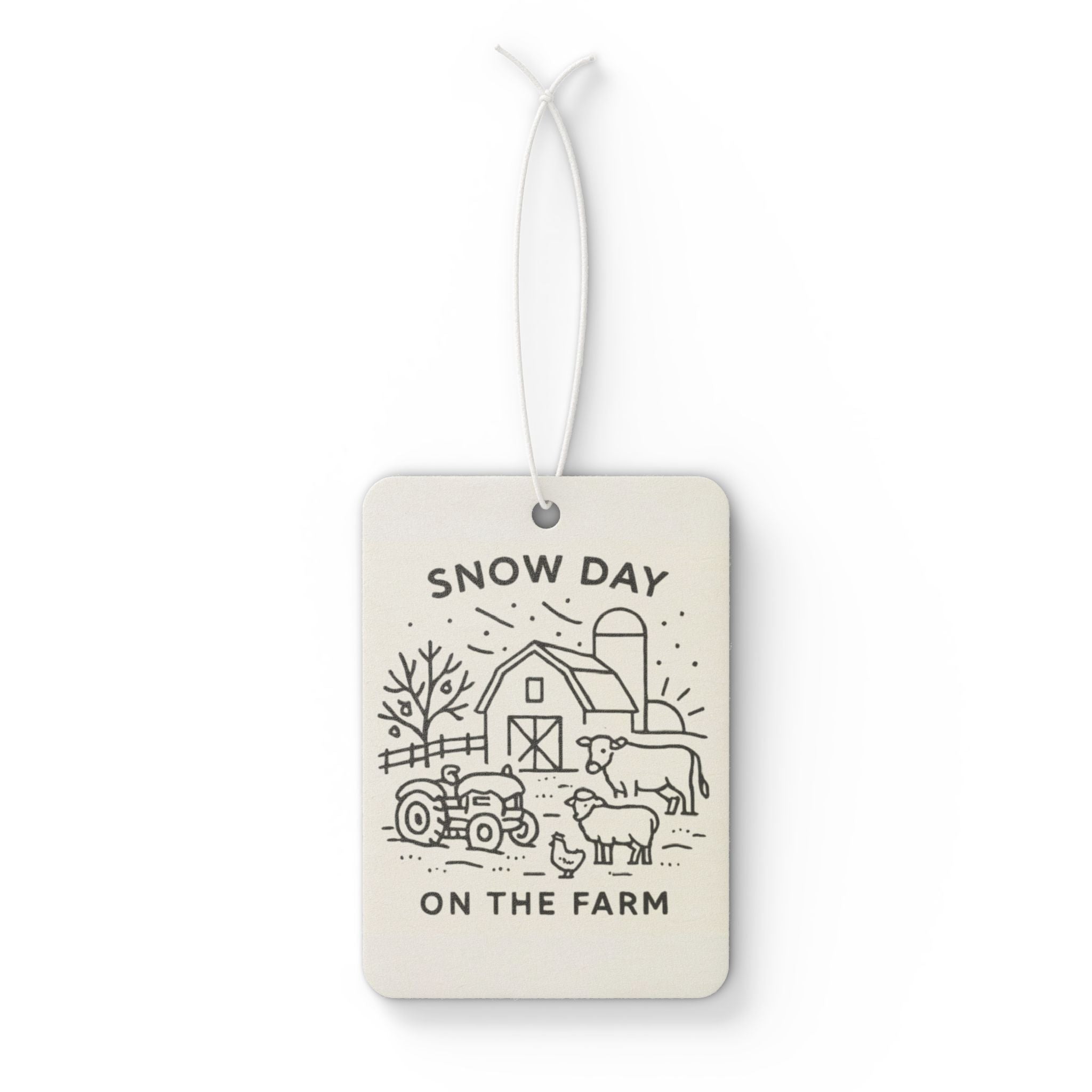 Snow Day on the Farm Car Air Freshener — Rustic Winter Farmhouse Scented Ornament