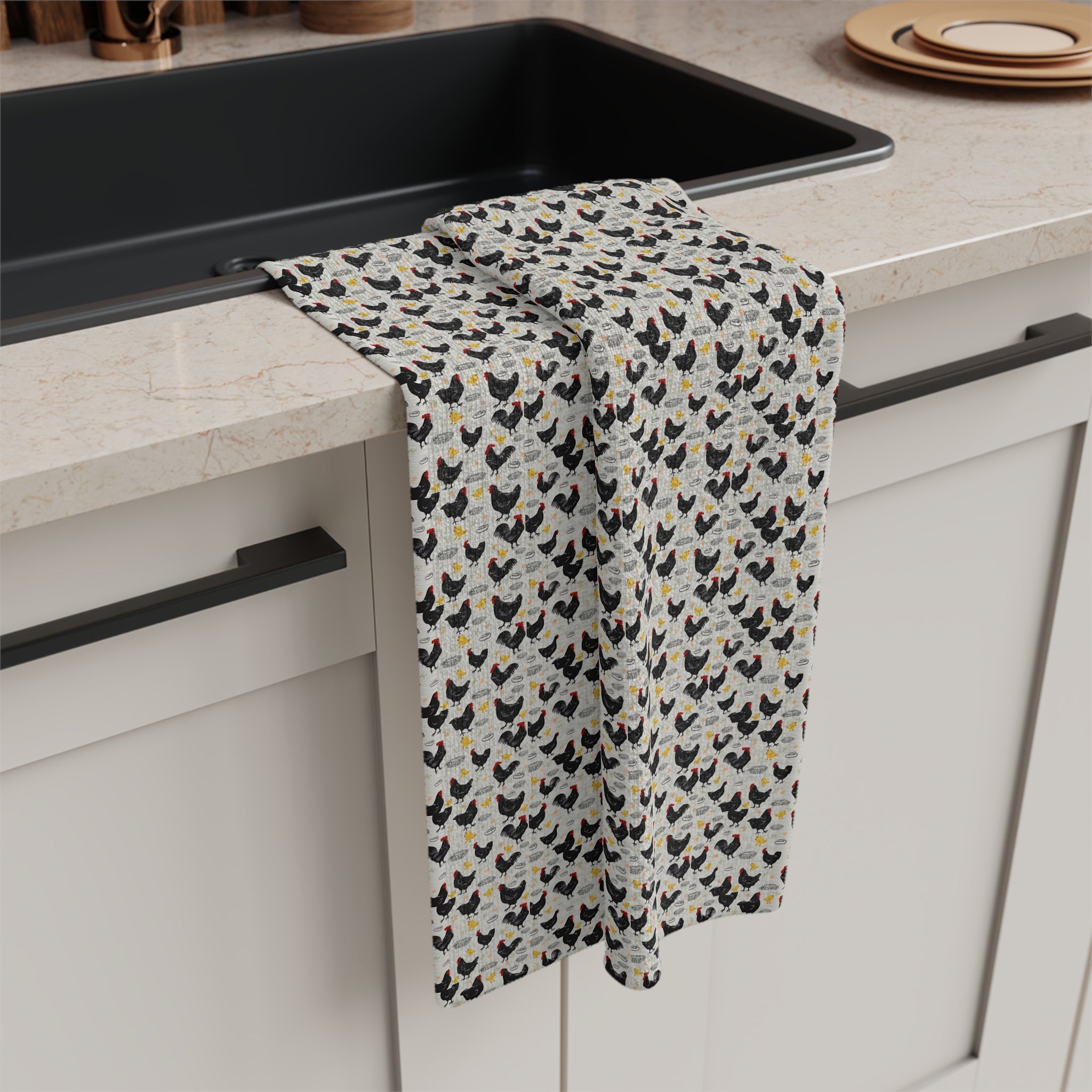 Charming Chicken Microfiber Tea Towel for Cozy Kitchens