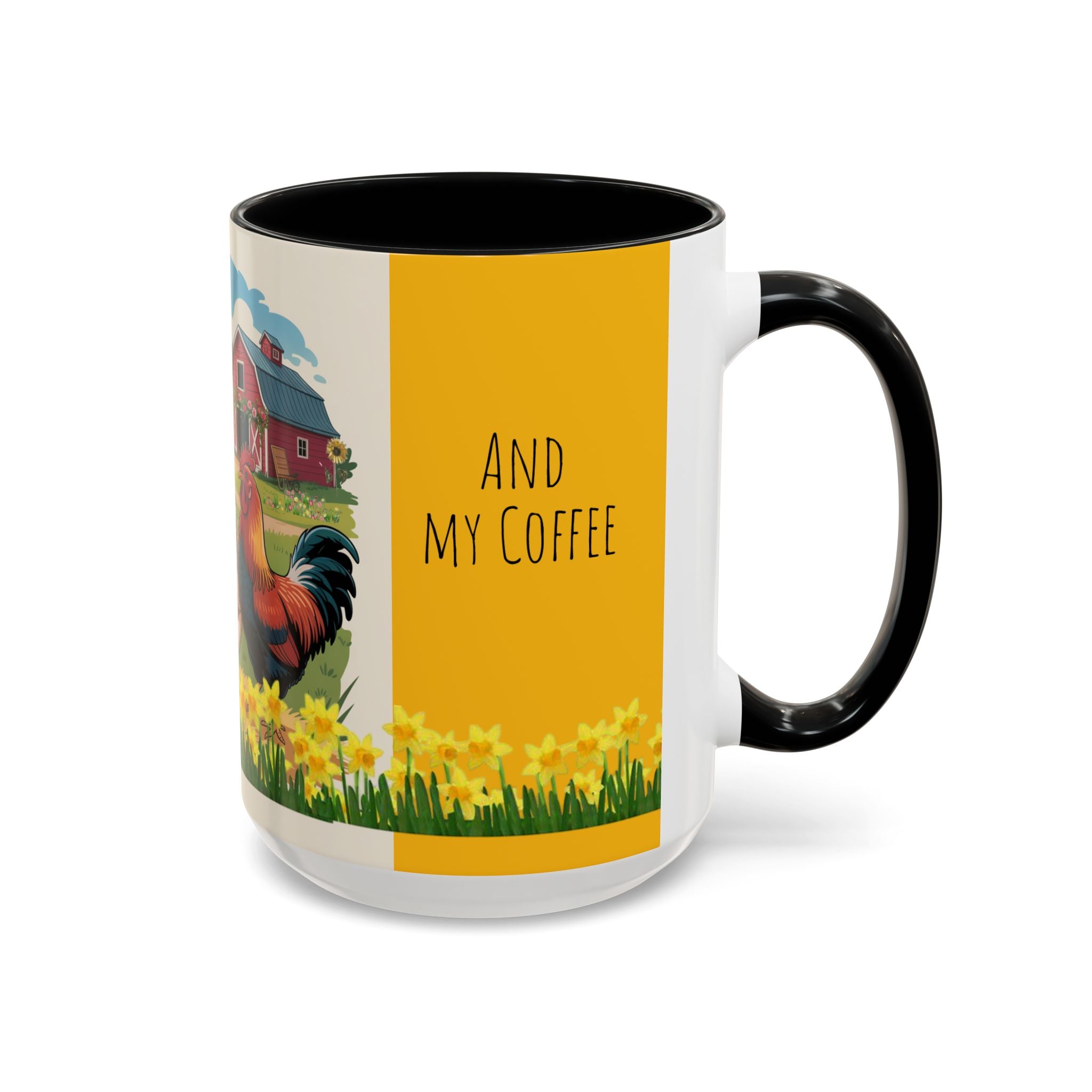 Farmhouse Chic Accent Coffee Mug - "And My Coffee" Design