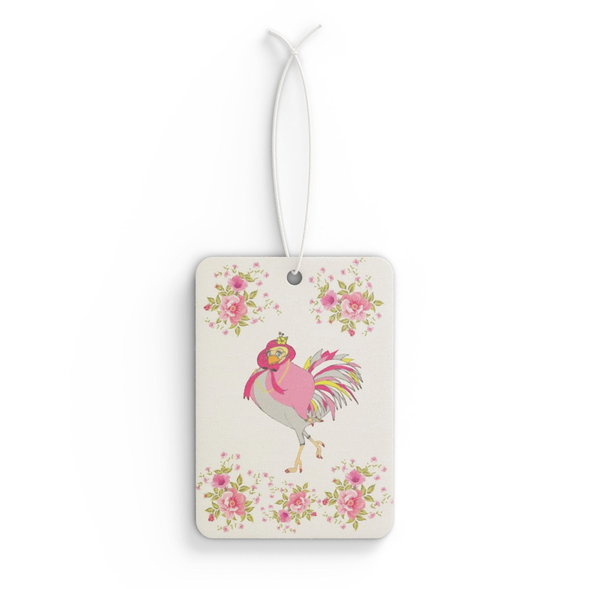 Colorful Floral Car Air Freshener | Pink Chicken