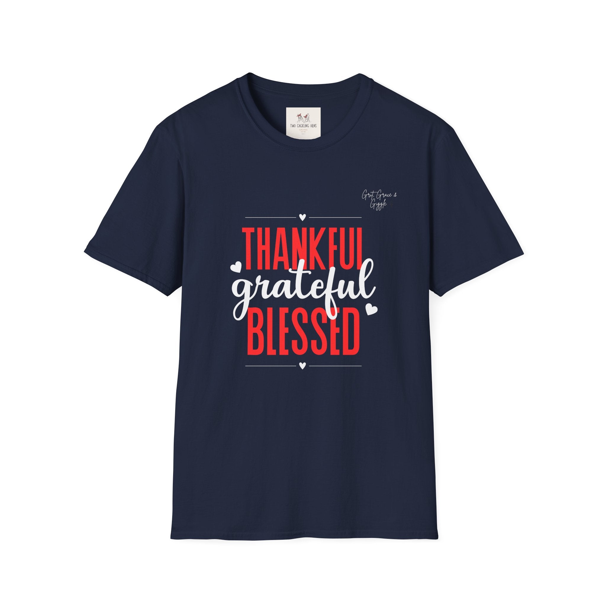 "Thankful, Blessed"  Ladies Softstyle T-Shirt Grit, Grace & Giggle Collection
