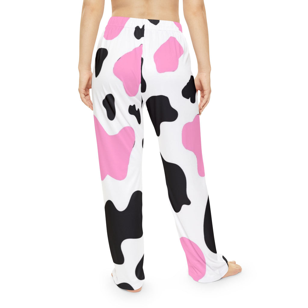Cute Cow Print Women's Pajama Pants, Comfy Loungewear, Sleep Pants, Gift for Her, Cozy Nightwear, Fun Animal Print