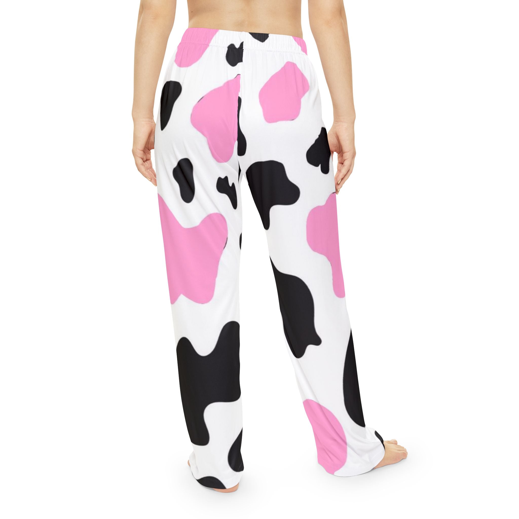 Cute Cow Print Women's Pajama Pants, Comfy Loungewear, Sleep Pants, Gift for Her, Cozy Nightwear, Fun Animal Print