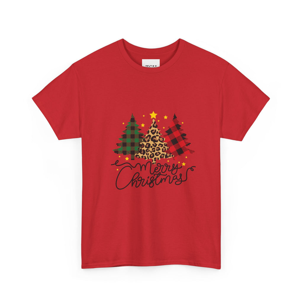 Merry Christmas Unisex Heavy Cotton Tee, Holiday T-Shirt, Festive Apparel, Christmas Gift, Winter Wear, Casual Top