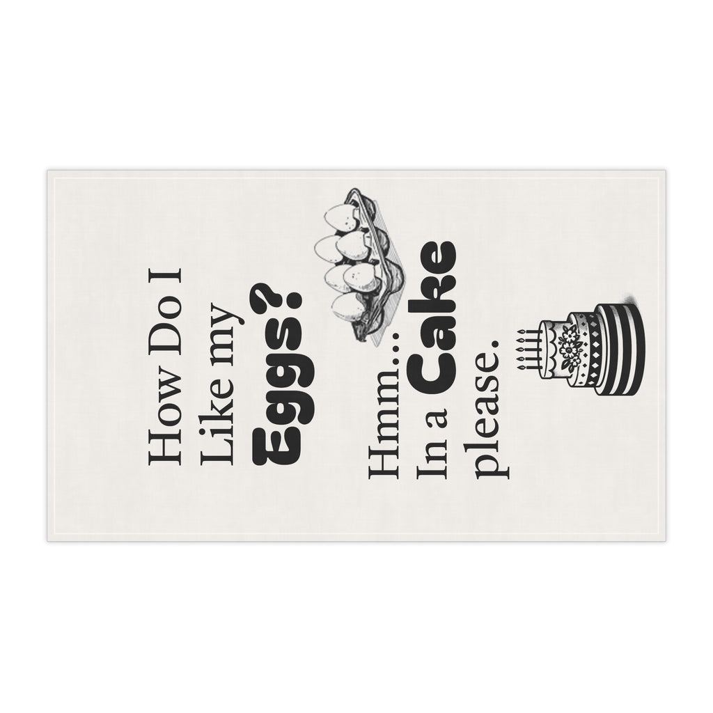 Charming Kitchen Tea Towels with Fun Egg Cake Humor, Farmhouse Decor, Gift for Bakers, Housewarming, Cooking Enthusiasts, Kitchen Essentials