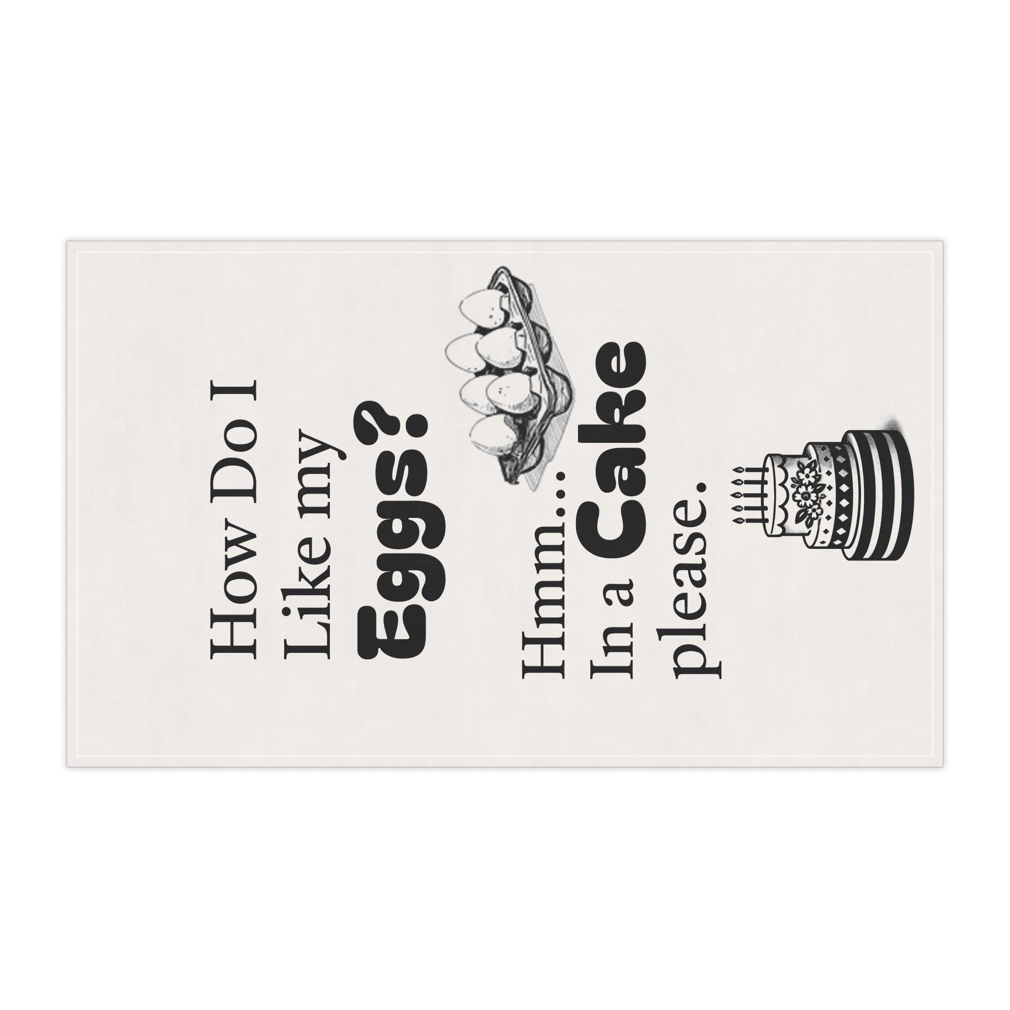 Charming Kitchen Tea Towels with Fun Egg Cake Humor, Farmhouse Decor, Gift for Bakers, Housewarming, Cooking Enthusiasts, Kitchen Essentials