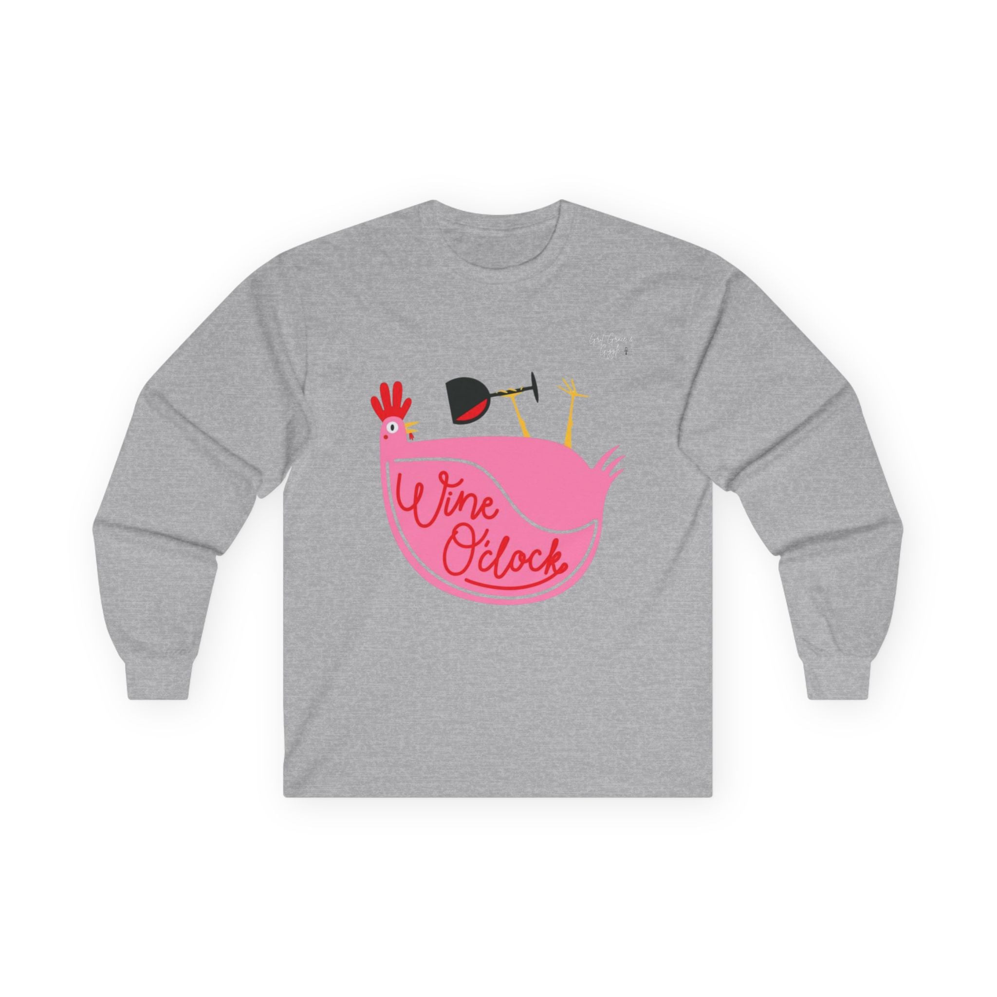 Wine O'Clock Long Sleeve Tee for Wine Enthusiasts