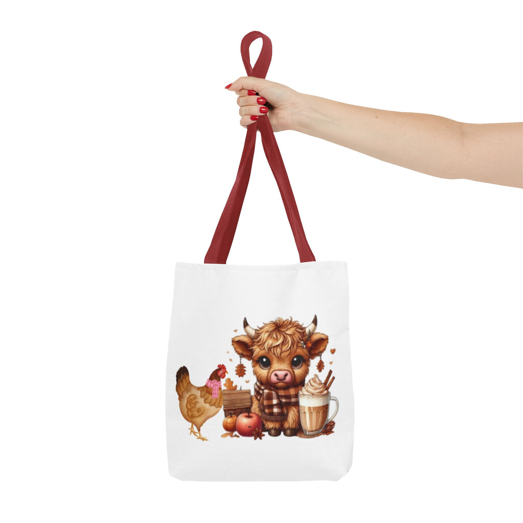 Friends- Cute Cow & Chicken Tote Bag for Farm Lovers, Harvest Market Bag