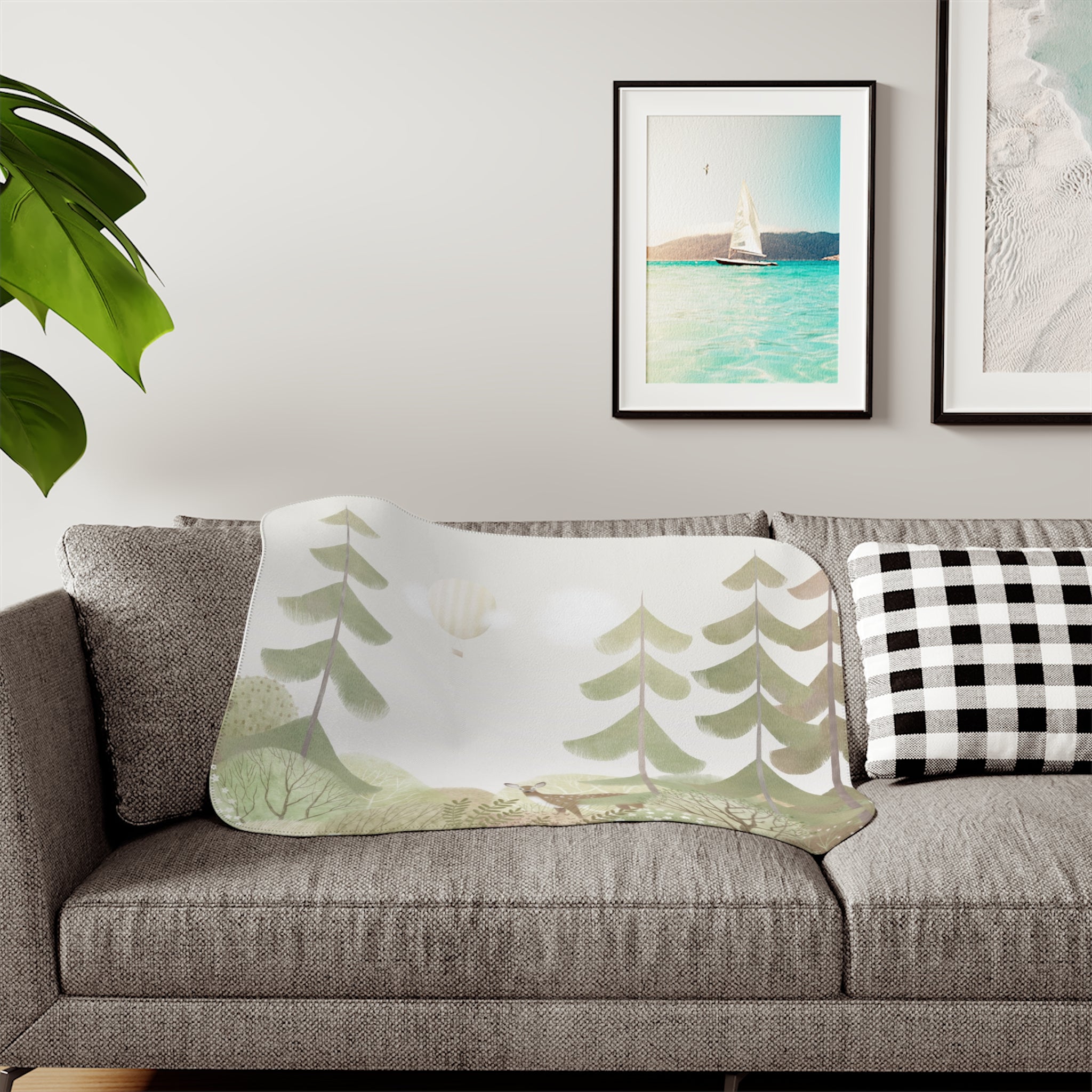 Cozy Sherpa Blanket in Earthy Tones - Perfect for Home Décor & Seasonal Gifting