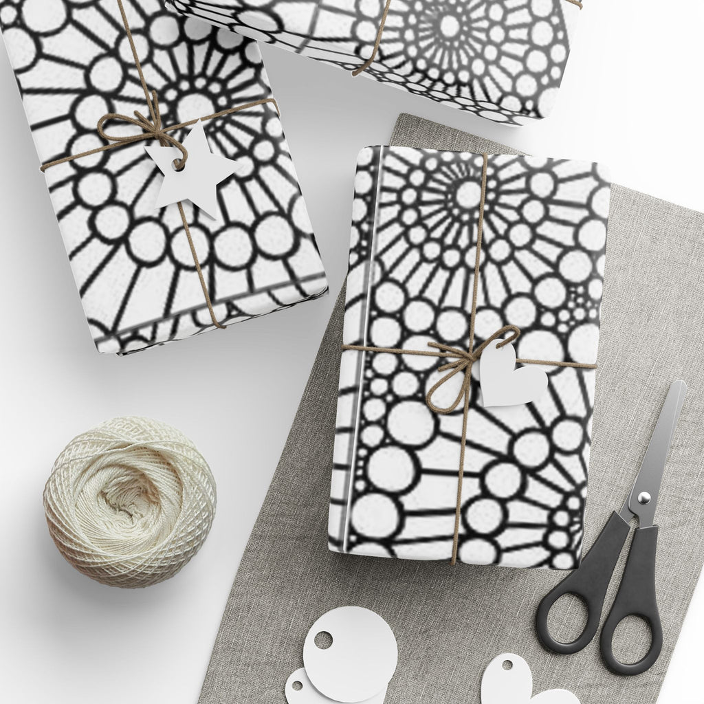 Elegant Geometric Wrapping Paper, Gift Wrap for All Occasions, Modern Black and White Pattern, Birthday, Wedding, Holiday Wrap