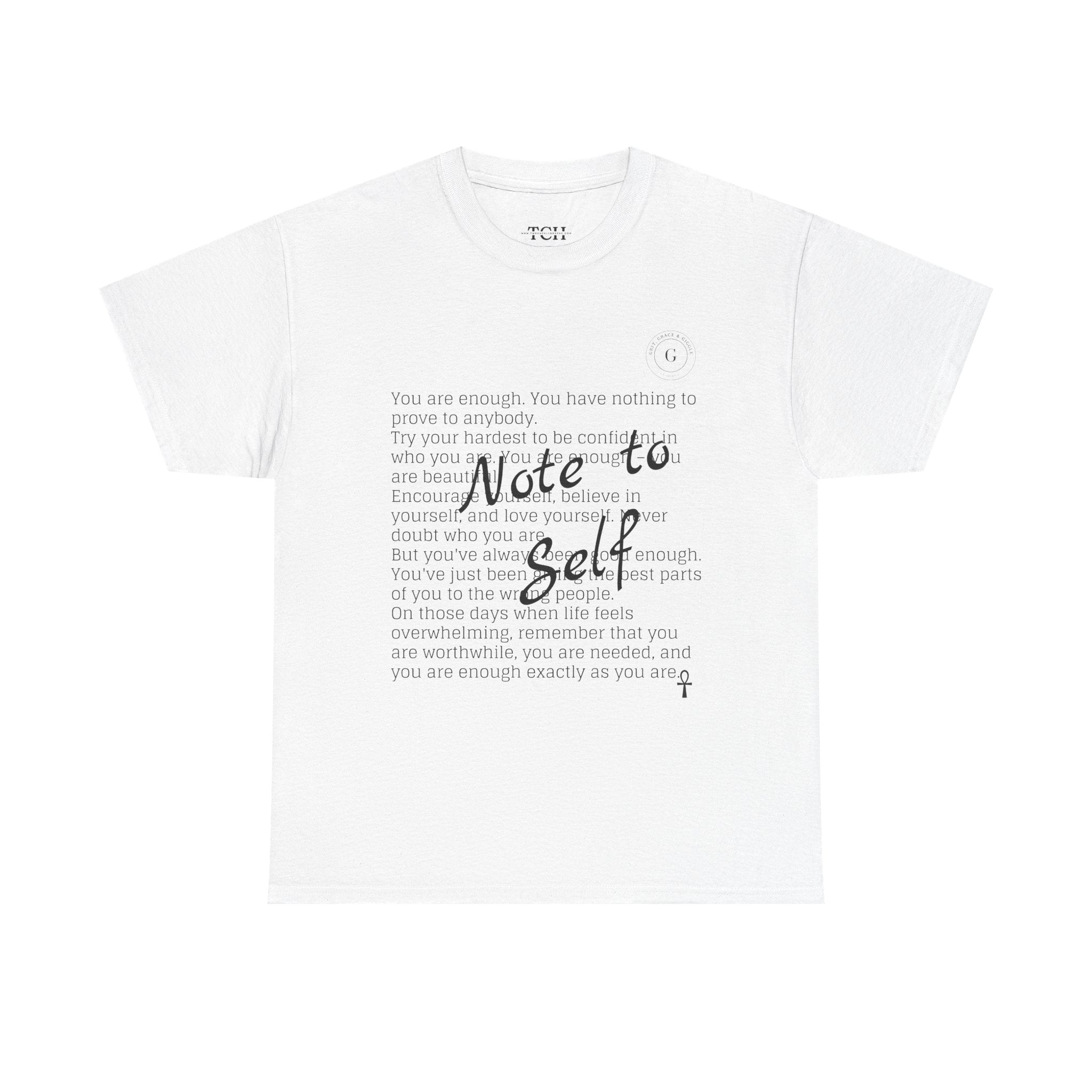 Reflective Note to Self Ladies Tee - Motivational Self-Care Shirt