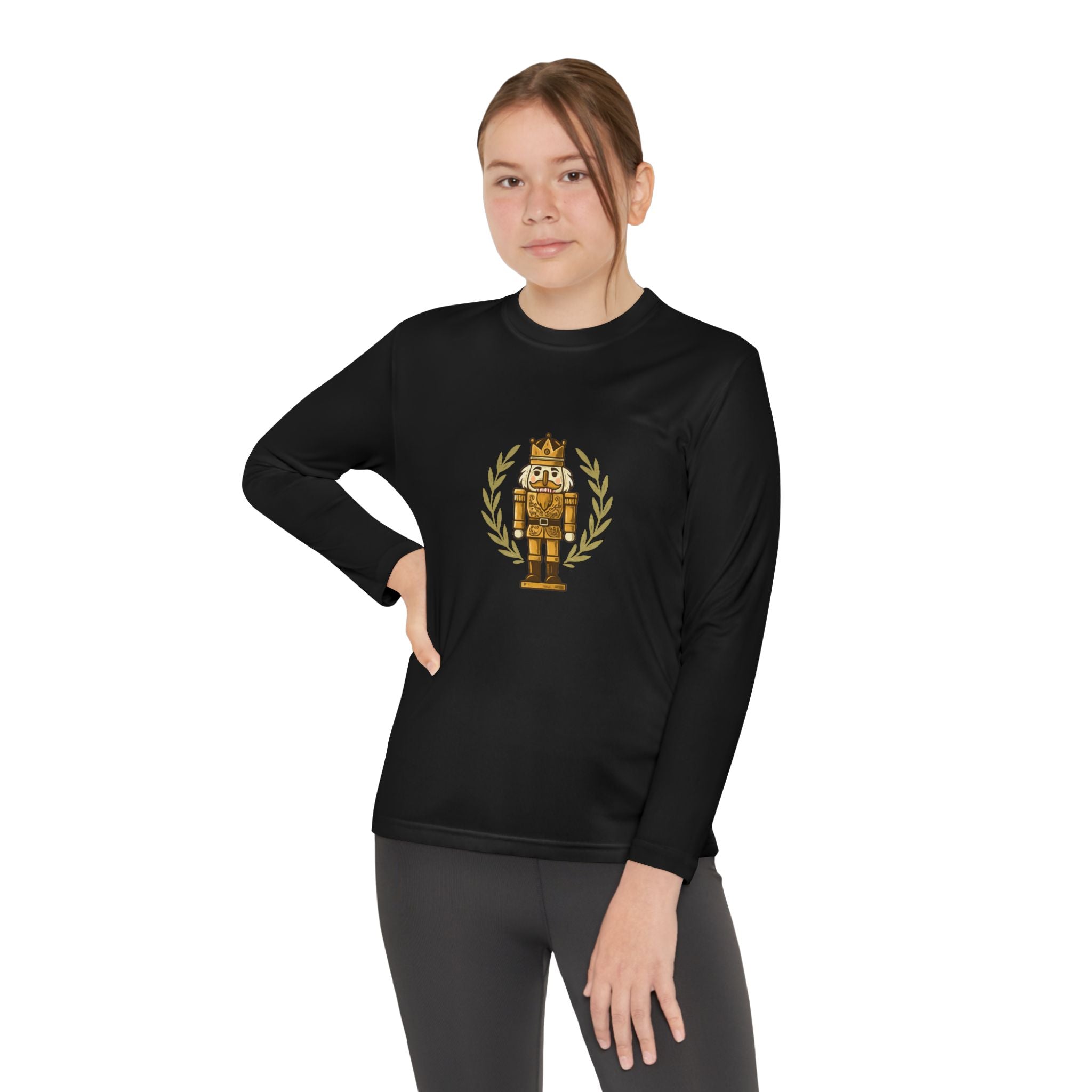 Youth Long Sleeve Tee — Golden Nutcracker Champion Graphic