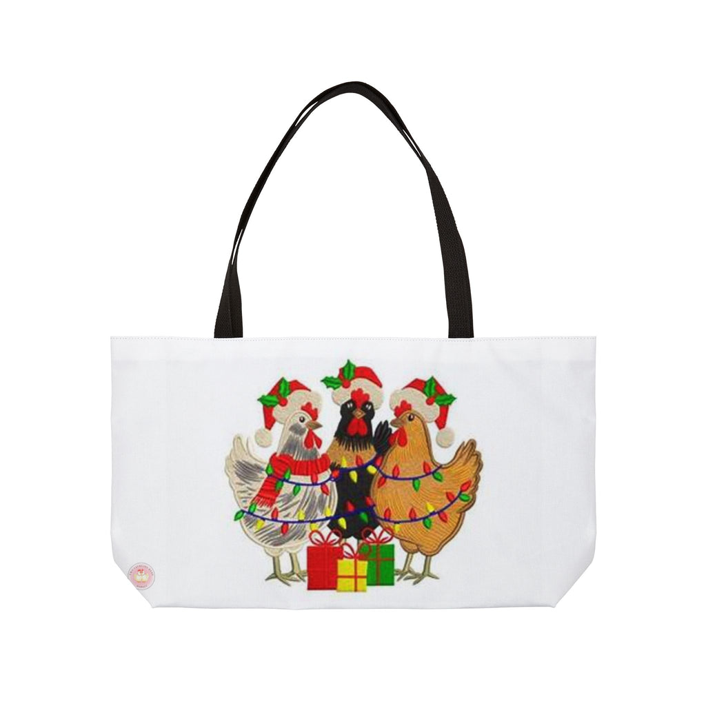 Festive Chicken Tote Bag | Holiday Shopping, Christmas, Gift, Farmhouse Decor