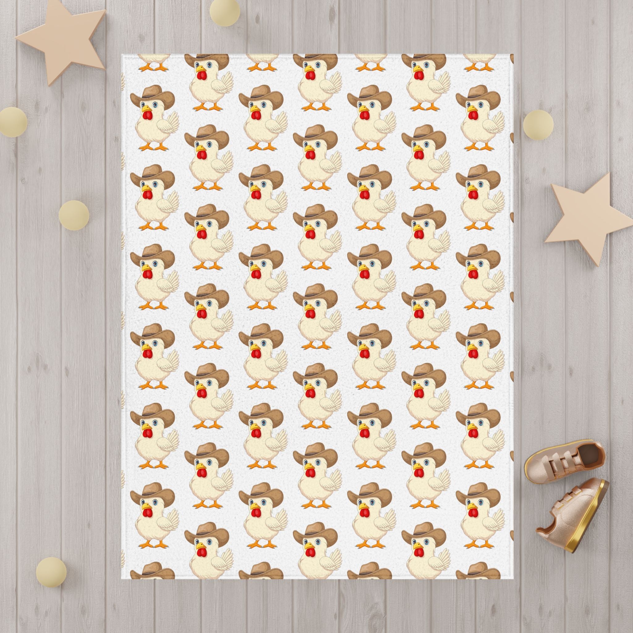Whimsical Toddler Blanket with Cute Chicken Patterns