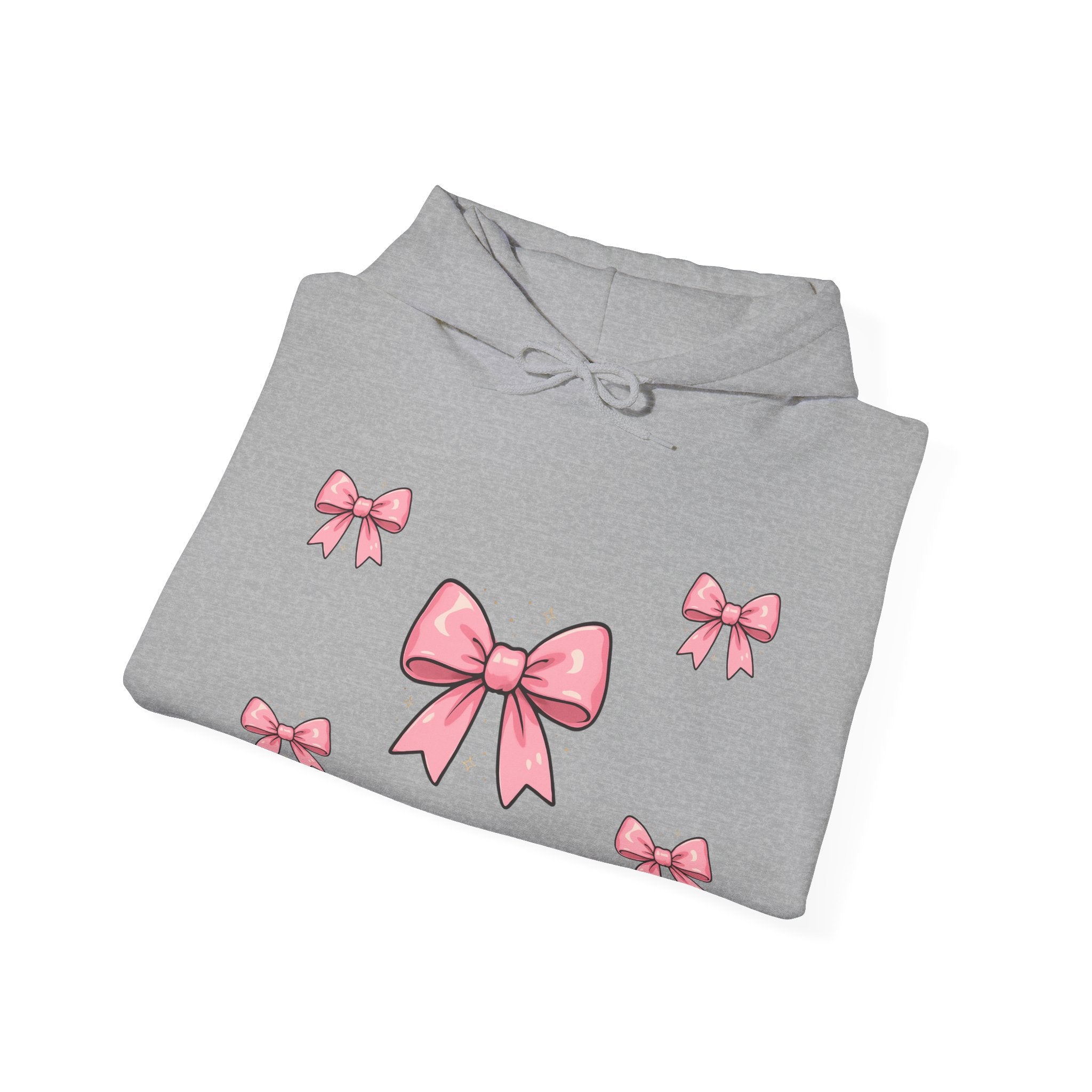 Pink Ribbon Bow Hoodie — Cute Pastel Bow Graphic Sweatshirt