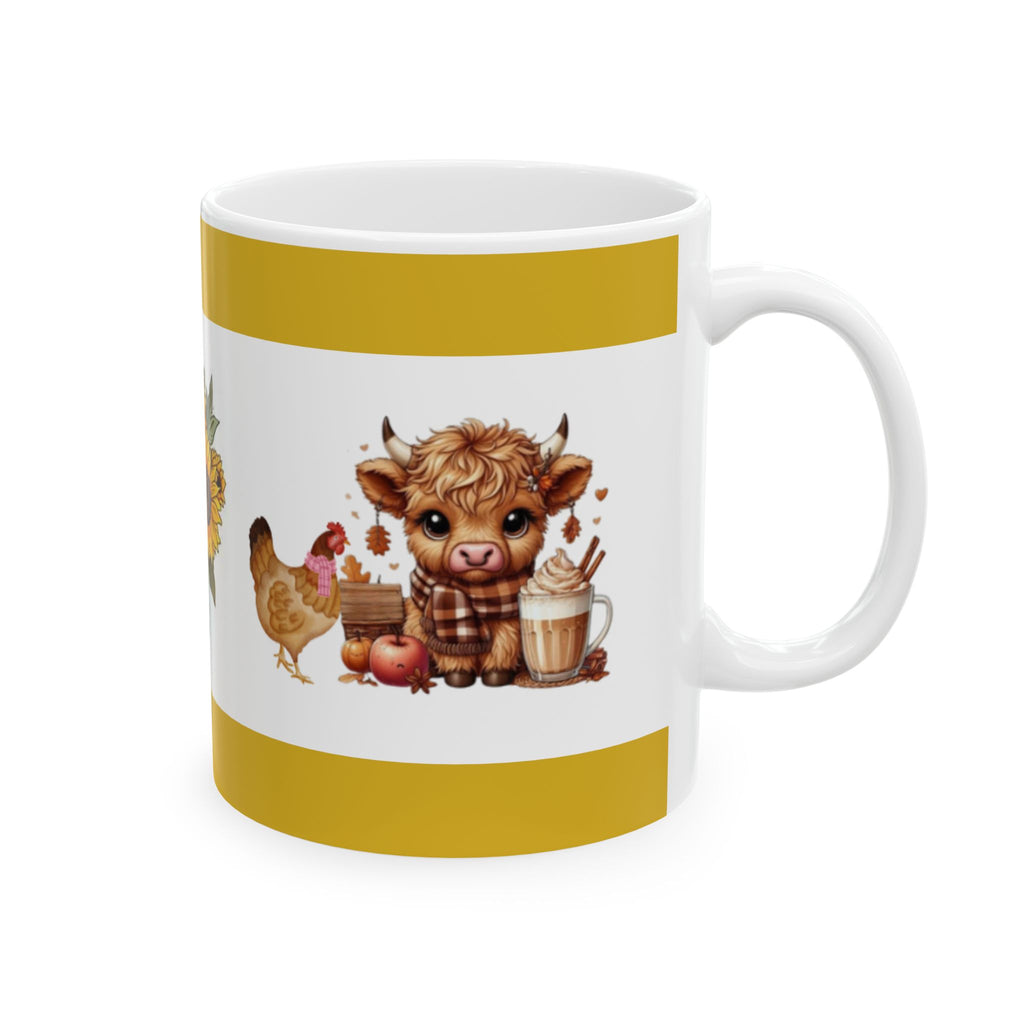 Sunflower & Friends Ceramic Mug, Coffee Mug Gift, Rustic Farmhouse Mug, Sunflower Lover Mug