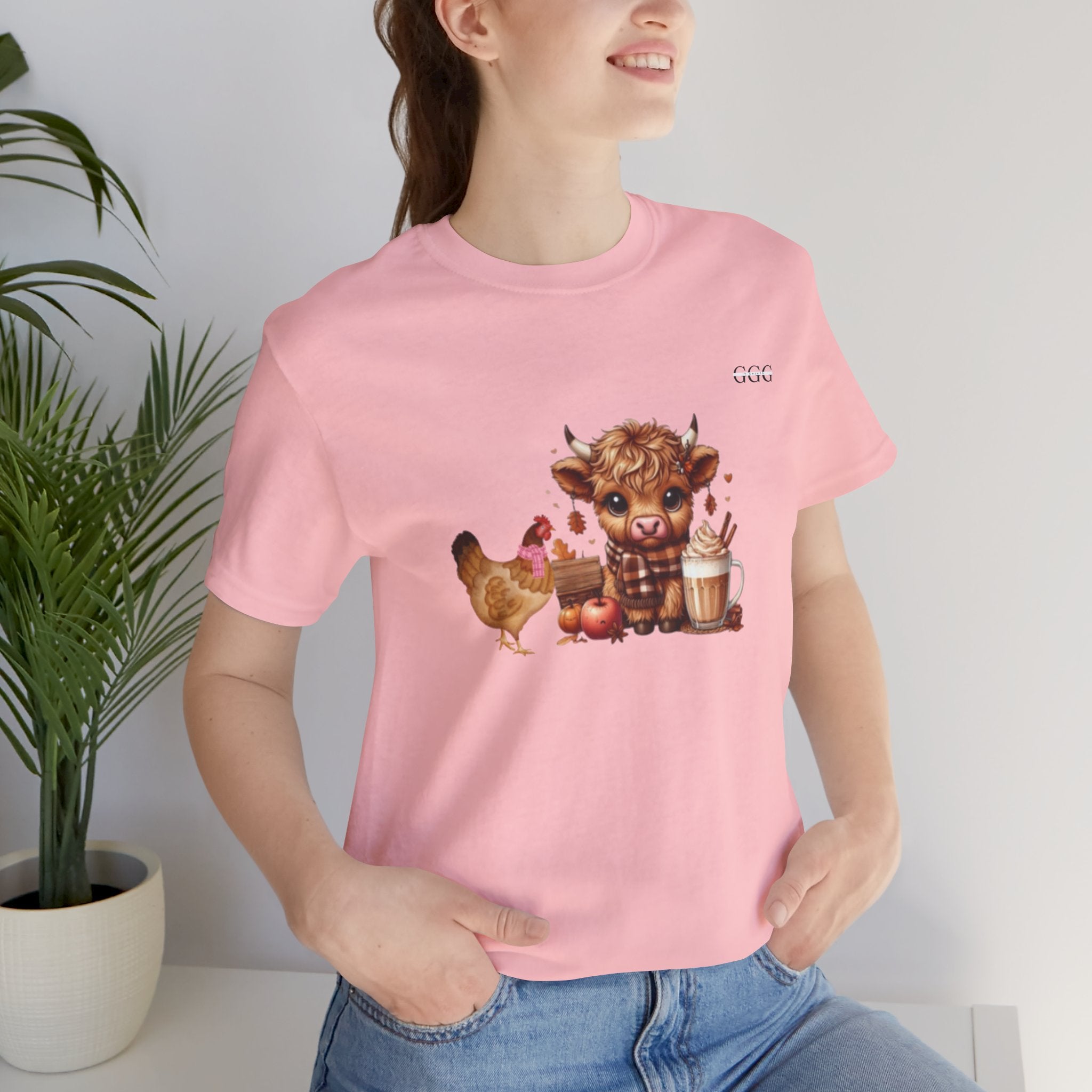 Adorable Farm Animal Tee, Cute Cow and Chicken T-Shirt, Animal Lover Gift, Funny Farm Shirt, Casual Everyday Wear