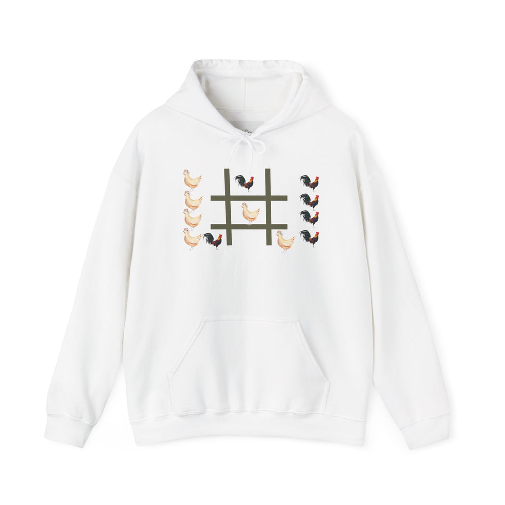 Cozy Chic Tic Tac Toe Hooded Sweatshirt | Cozy Unisex Hoodie, Fun Graphic Sweatshirt, Game Night Apparel, Gift for Gamers, Casual Wear