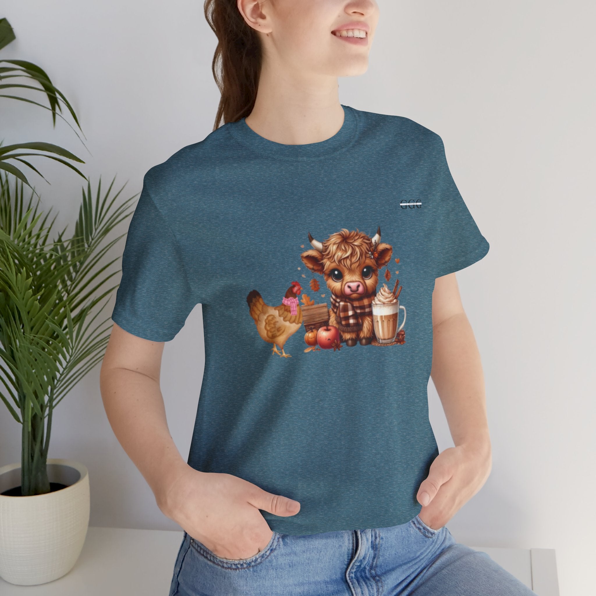 Adorable Farm Animal Tee, Cute Cow and Chicken T-Shirt, Animal Lover Gift, Funny Farm Shirt, Casual Everyday Wear