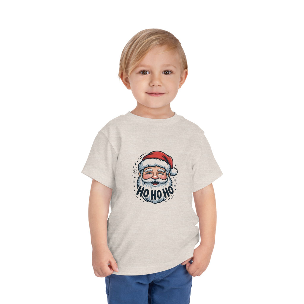 Santa Face "Ho Ho Ho" Toddler Tee — Cute Christmas Holiday Shirt