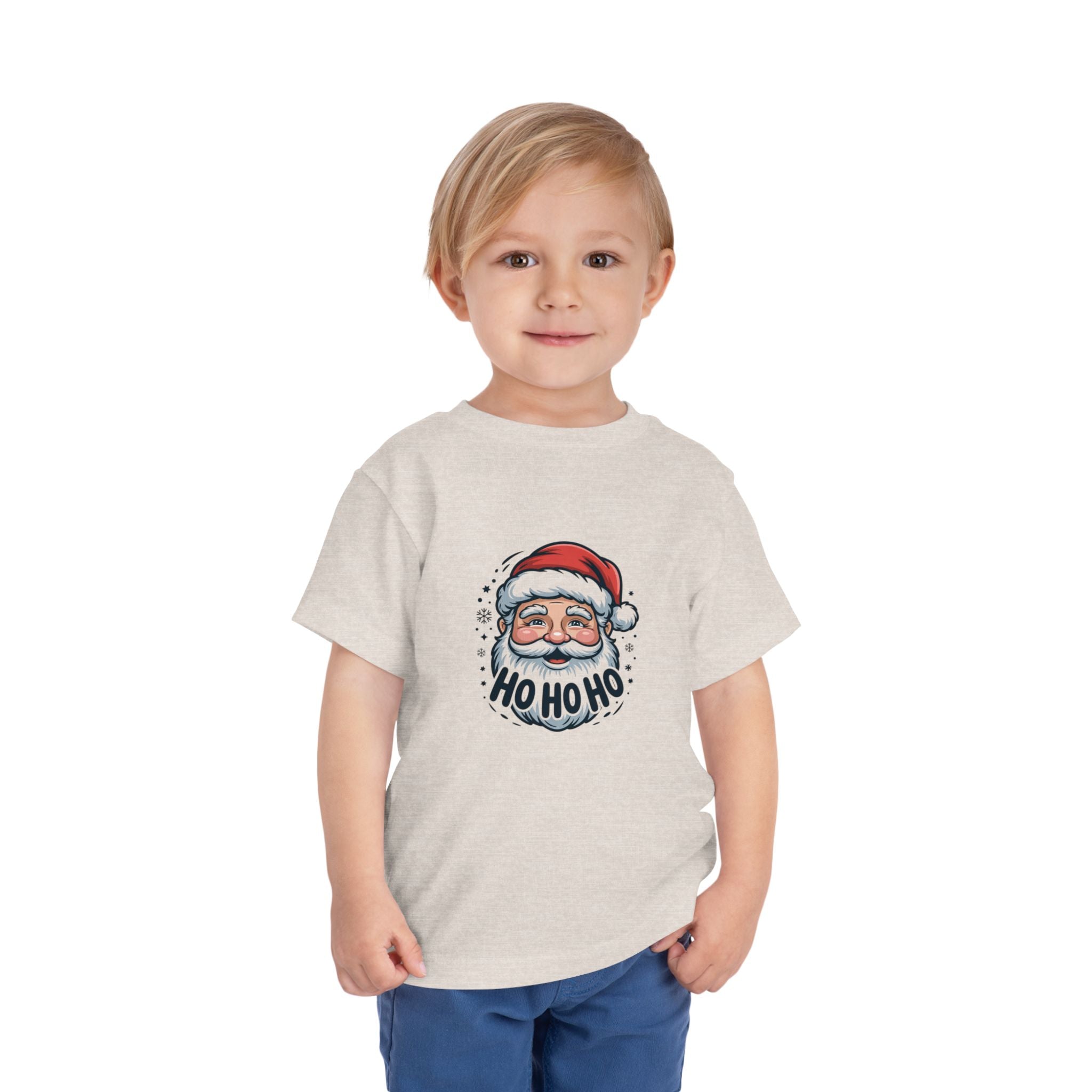 Santa Face "Ho Ho Ho" Toddler Tee — Cute Christmas Holiday Shirt