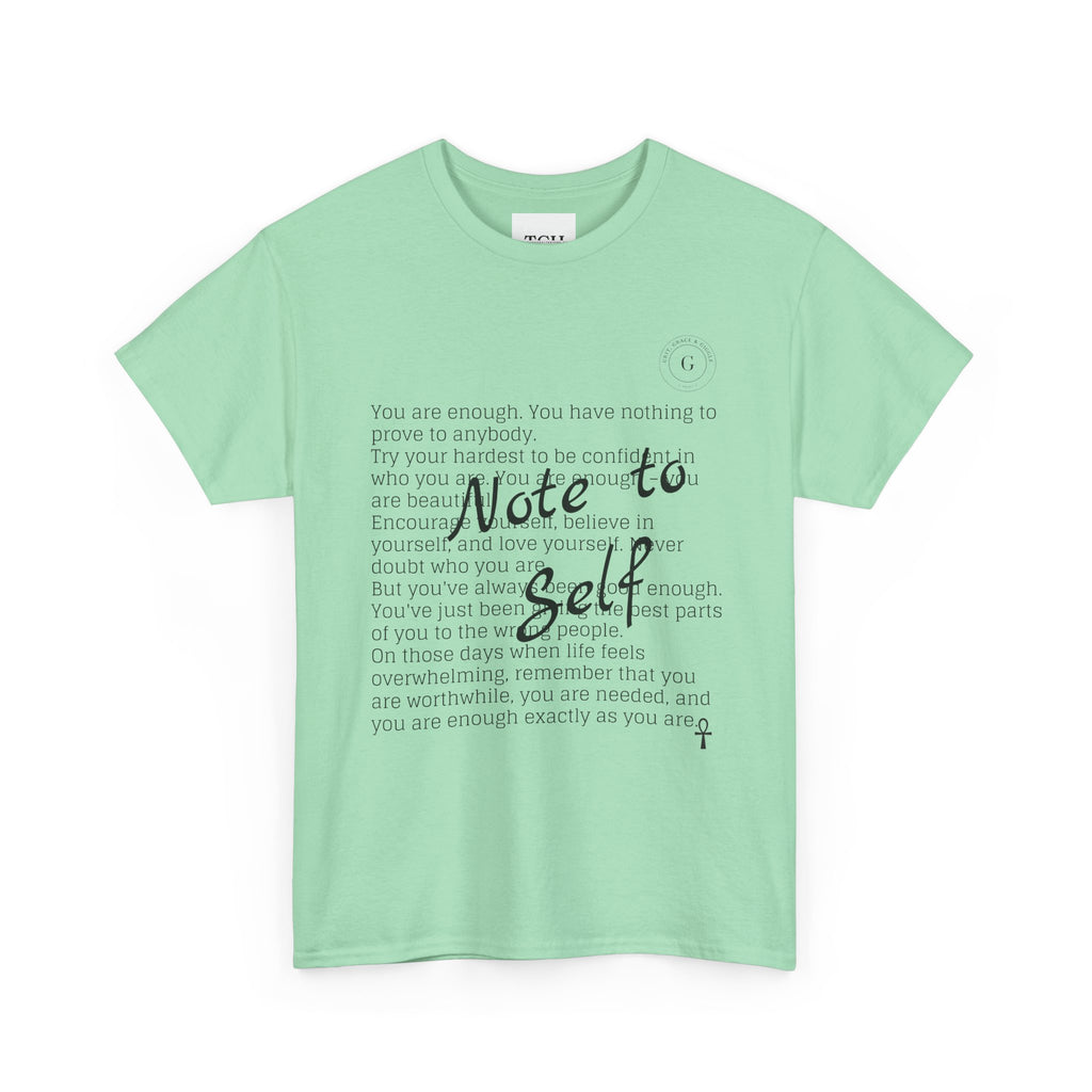 Reflective Note to Self Ladies Tee - Motivational Self-Care Shirt