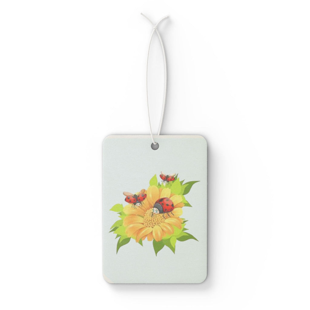 Floral Car Air Freshener, Sunflower & Ladybug Design, Cute Car Decor, Gift for Nature Lovers, Summer Vibes, Eco-Friendly Air Freshener