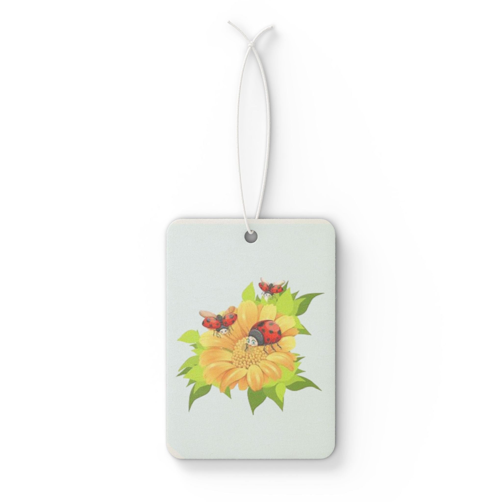 Floral Car Air Freshener, Sunflower & Ladybug Design, Cute Car Decor, Gift for Nature Lovers, Summer Vibes, Eco-Friendly Air Freshener