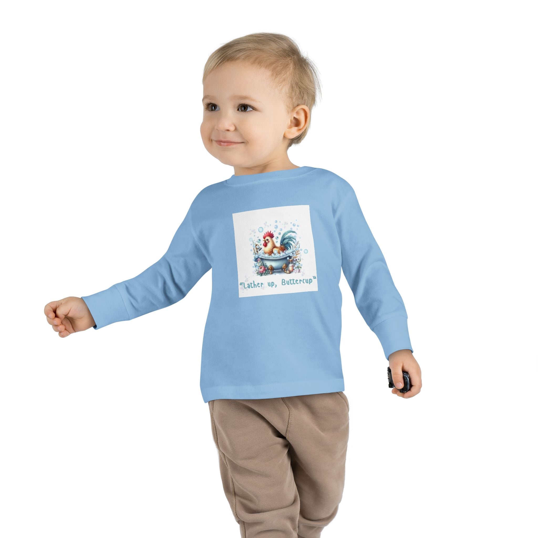 Cute Toddler Long Sleeve Tee with 'Lather up, Buttercup' Design