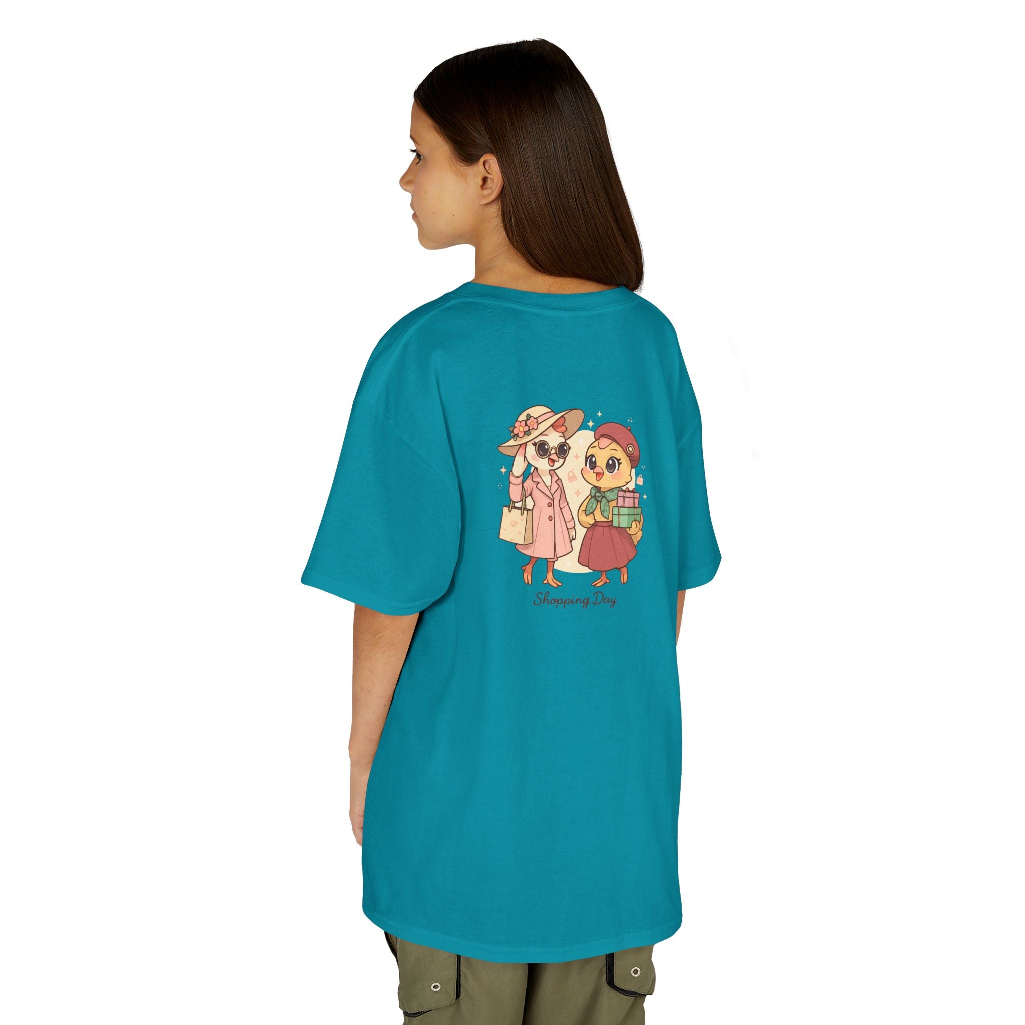 Kids Tee — Vintage Hens in Hats Illustration (Back Print)